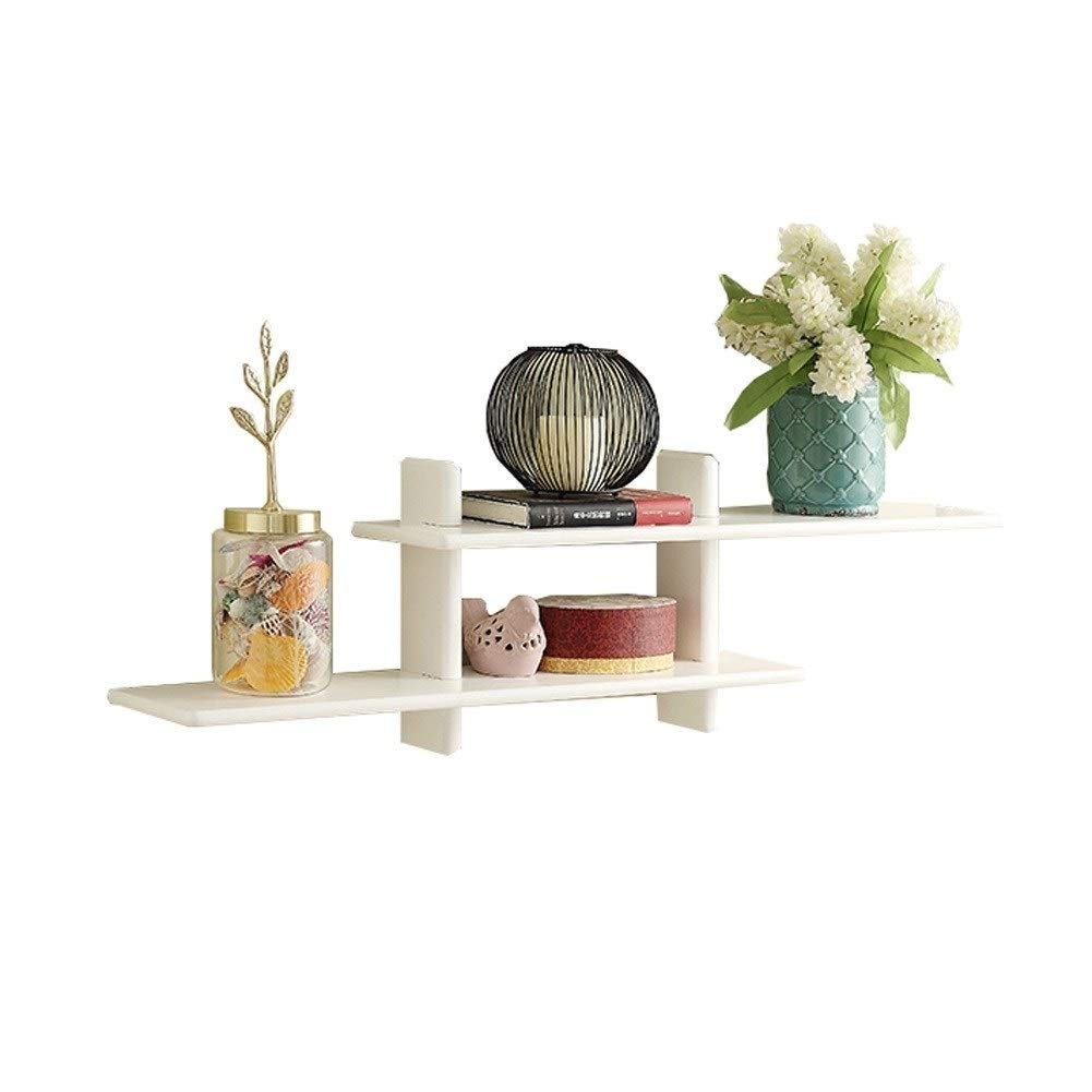 Floating Wall Shelves Set - Modern Wall Mounted Storage Shelf for Bathroom, Living Room, Bedroom - White Hanging Cabinet with Adjustable Shelves - Space Saving Home Organization Solution for Books, Decor & Essentials