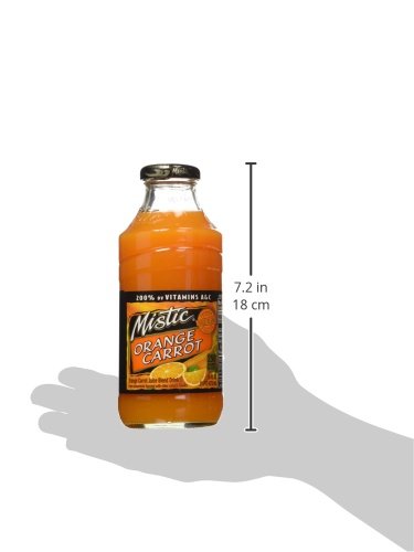 Mistic Orange-Carrot Juice 16 Fl Oz (12 Pack) - Refreshing Vitamin C Drink for Breakfast, Lunch & Healthy Snacks