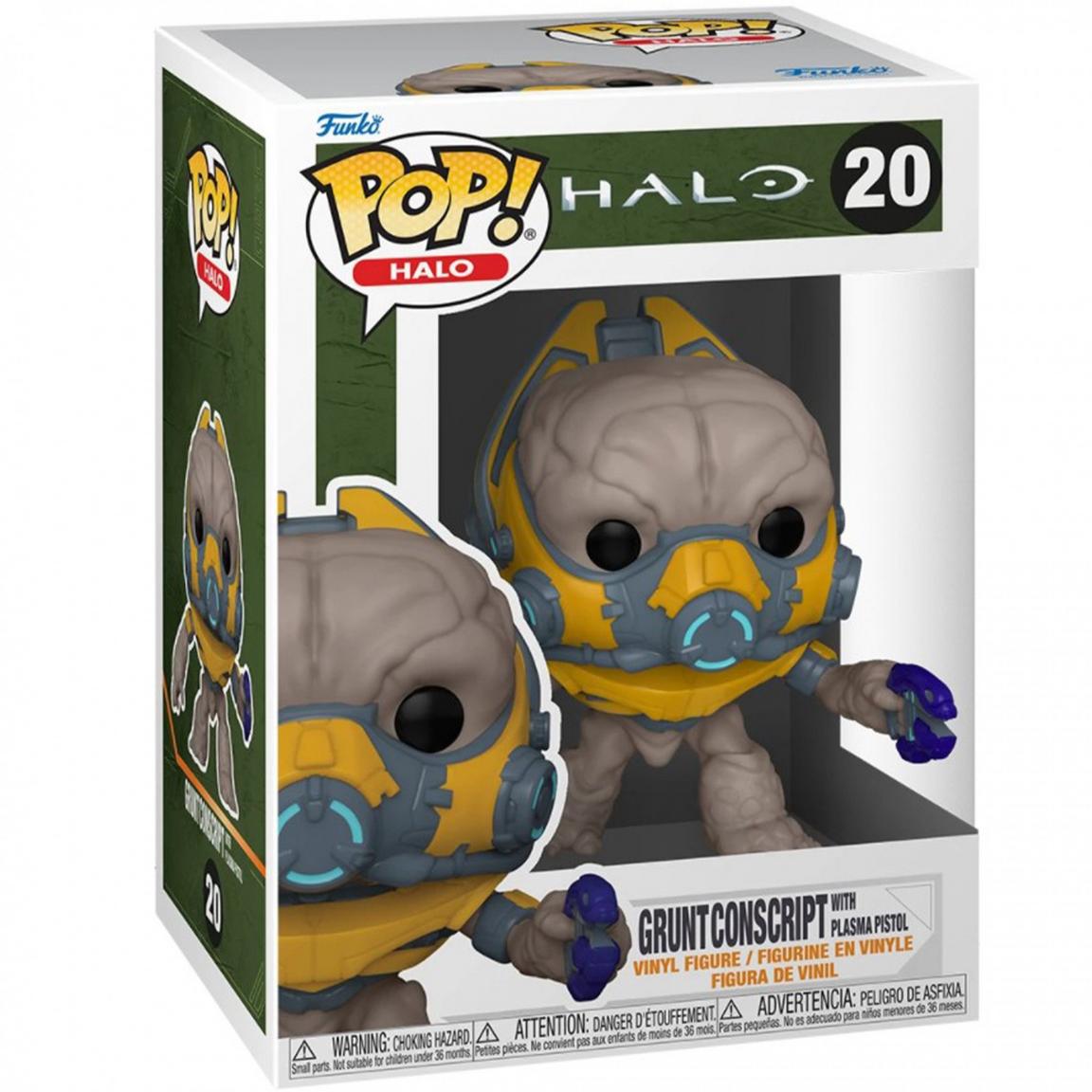 HALO Grunt Conscript Action Figure with Plasma Pistol #20 - Perfect for Halo Fans, Collectors, and Gaming Displays