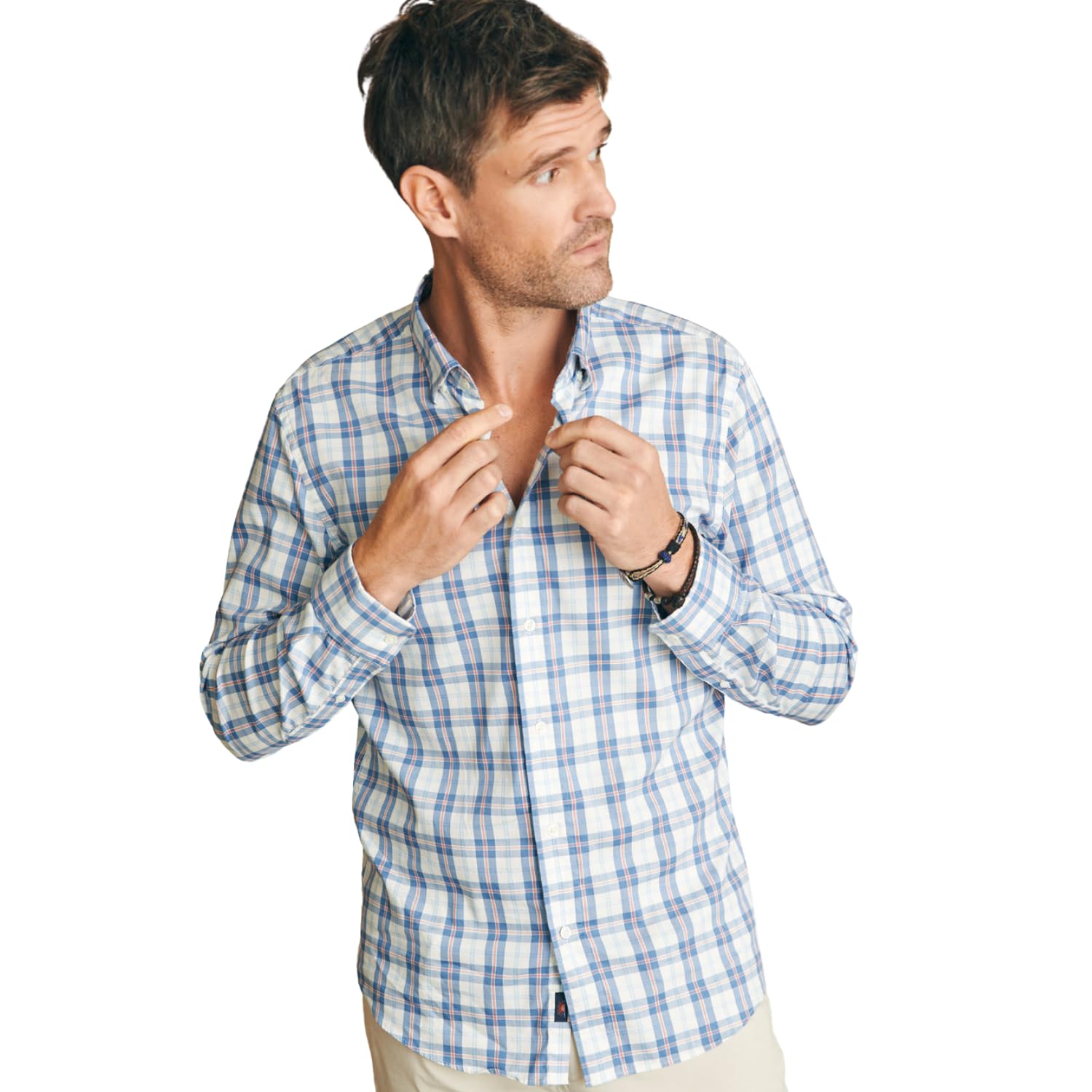 Faherty Men's Movement Shirt - Lightweight, Breathable & Stylish Button-Up for Casual Wear, Outdoor Adventures & Travel | Perfect for Hiking, Beach & Summer Outfits