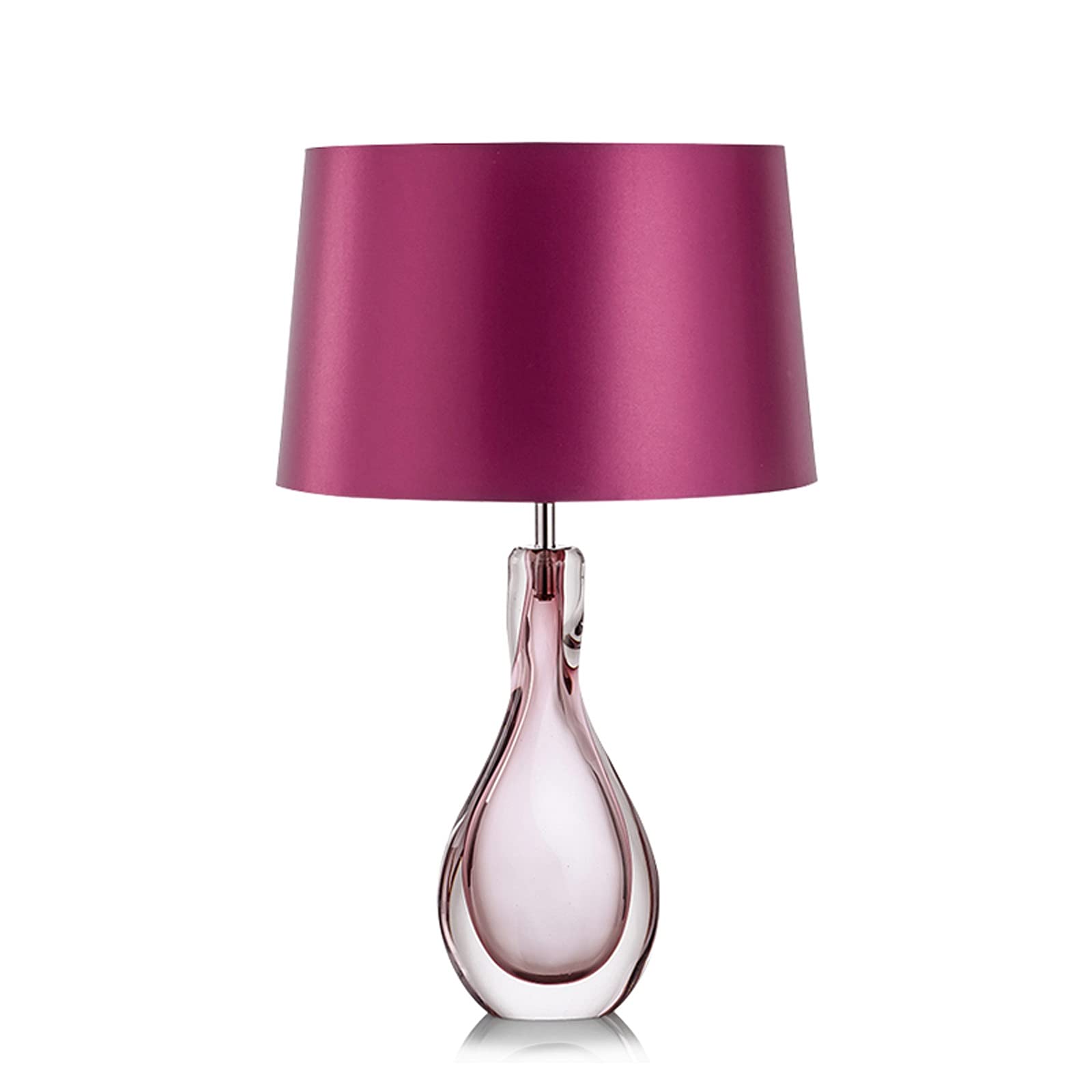 TOMYEUS Modern Glass Table Lamp with Fabric Lampshade - 24.8