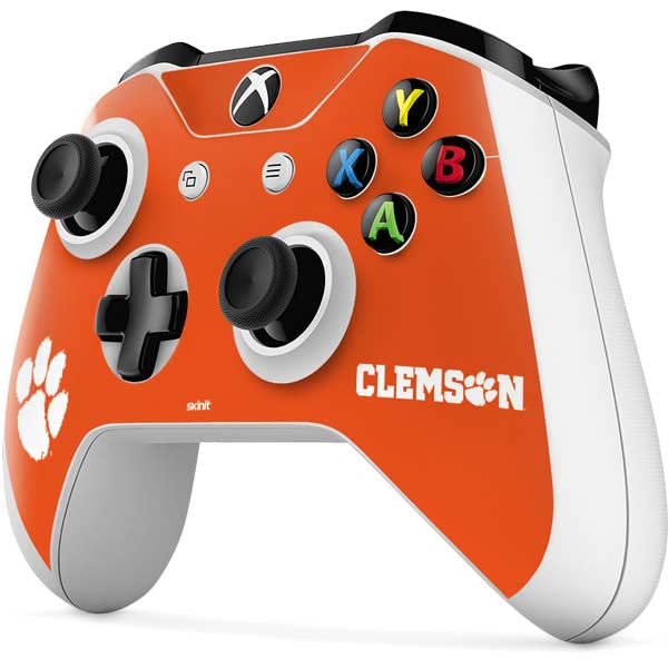 Officially Licensed Clemson University Tiger Print Gaming Skin Decal for Xbox One S Controller - Custom Protective Cover for Enhanced Grip & Style