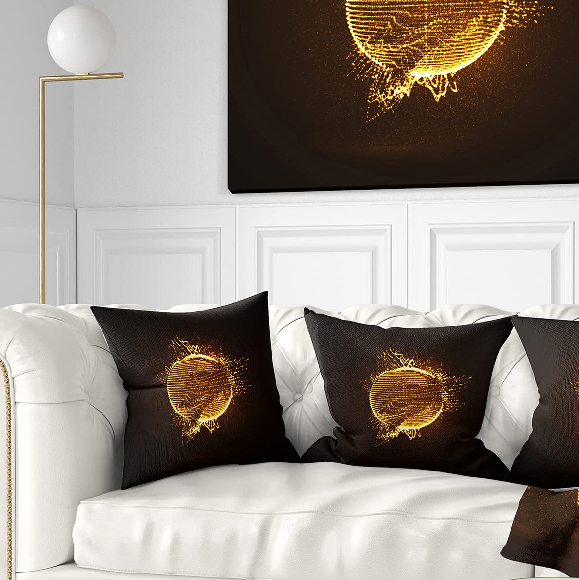 DesignQ CU8329 Decorative Throw Pillow Cushion - 18x18 Inches Square Soft Yellow Pillow Cover for Sofa, Bed, Living Room - Perfect for Home Decor, Accent Pillow & Cozy Comfort
