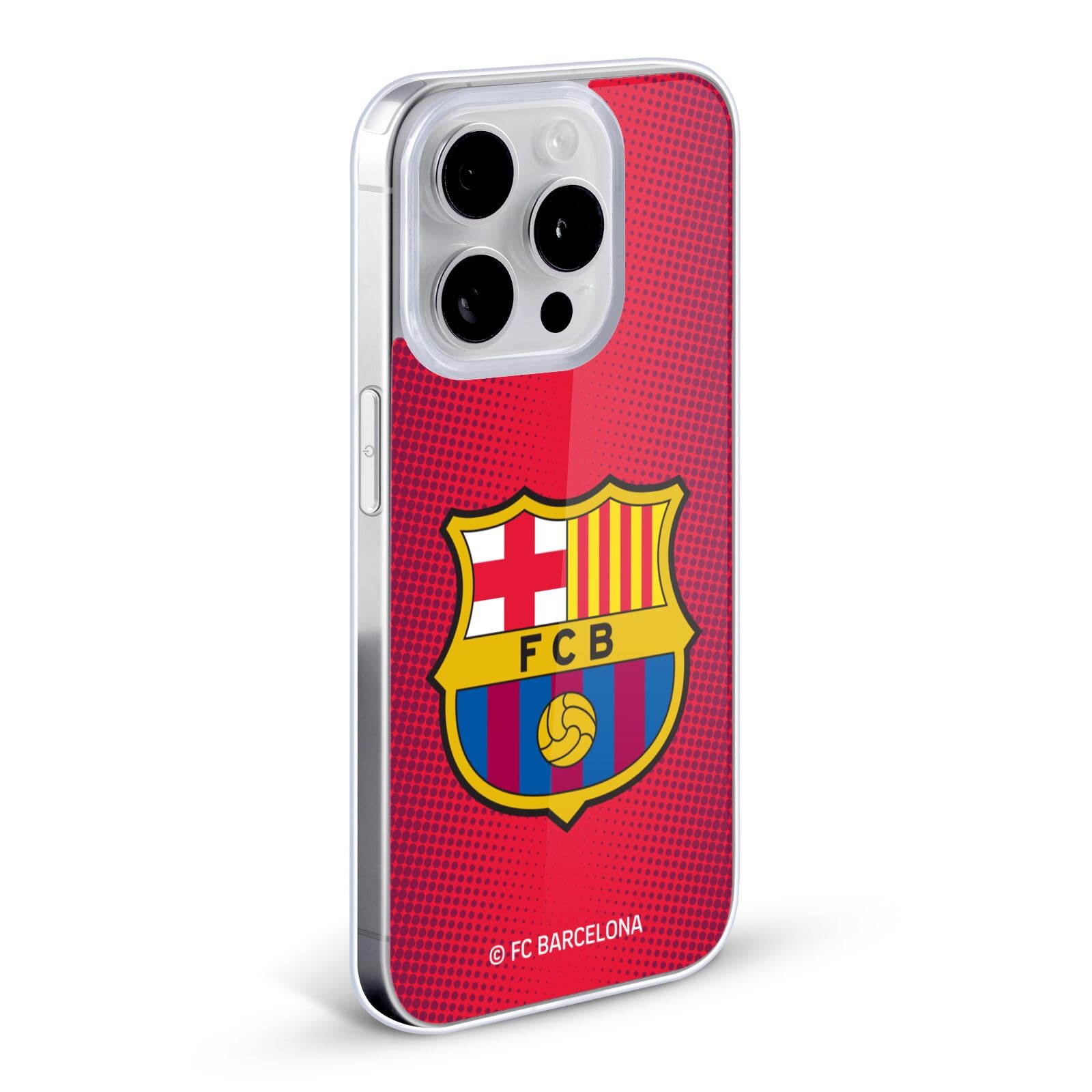Official FC Barcelona Halftone Crest Soft Gel Phone Case for Apple iPhone 12 & 12 Pro - Durable Protection with Team Spirit for Fans & Soccer Enthusiasts