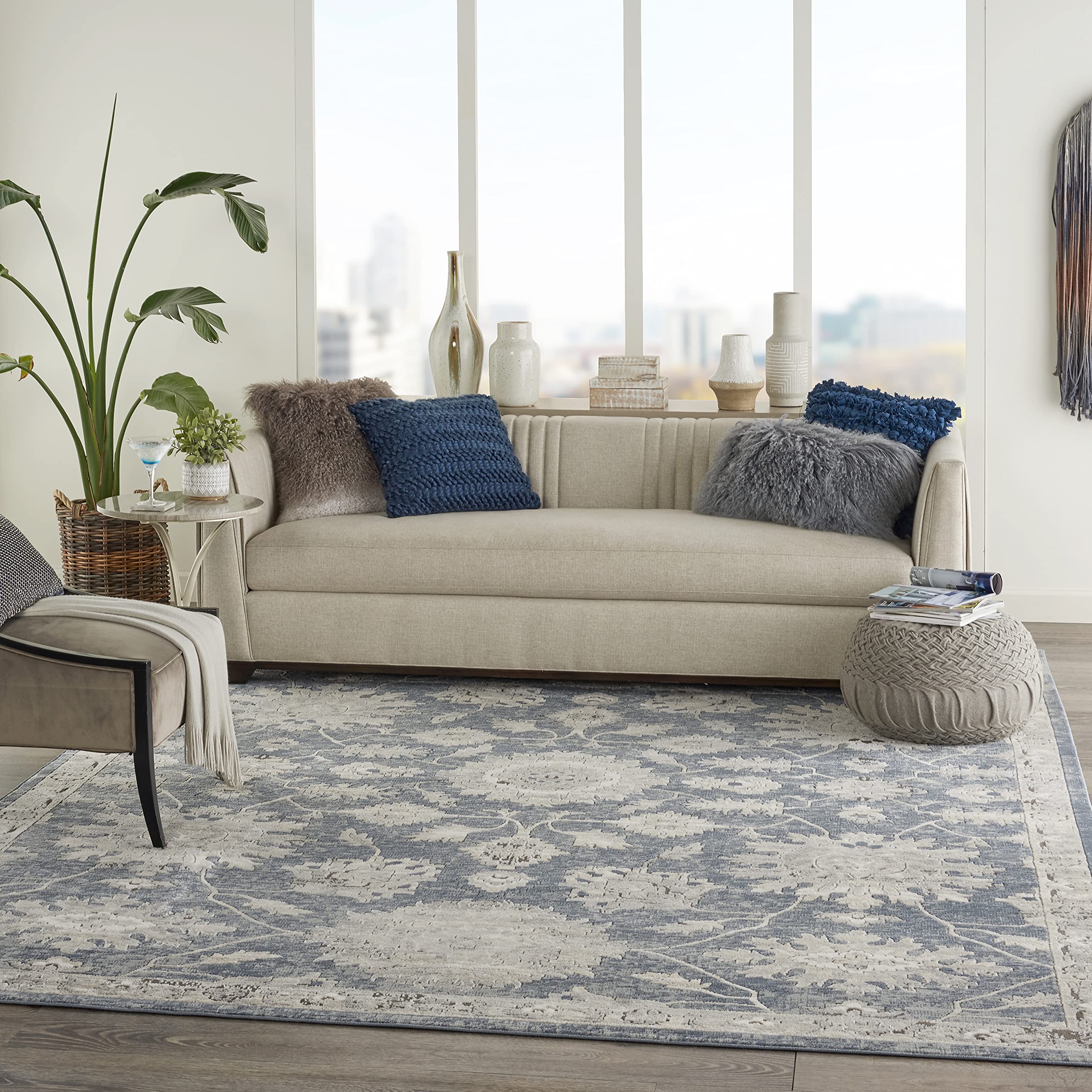 Nourison Concerto Traditional Blue/Beige 6'7