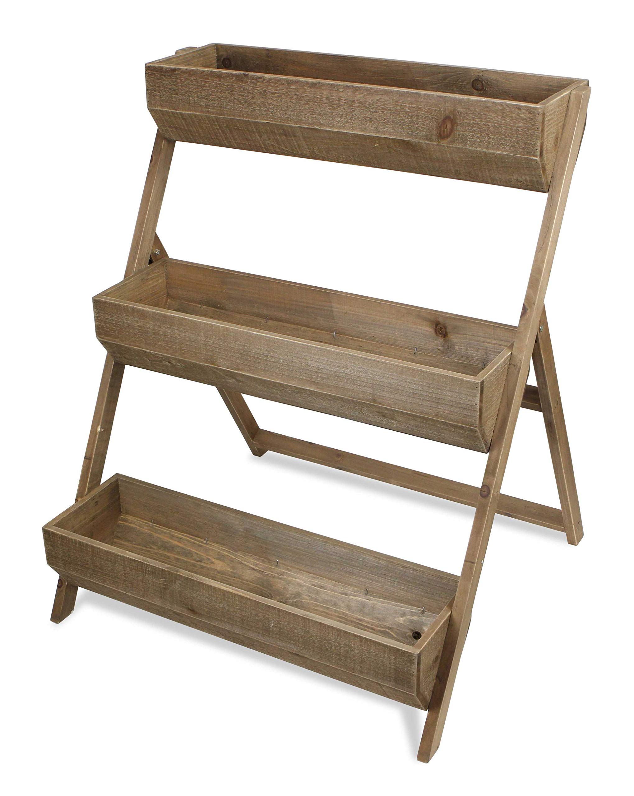 3-Tier Wooden Shelf Storage Organizer - Modern Plant Stand for Home Decor, Living Room, Bedroom & Office - Sturdy Multi-Purpose Display Rack for Books, Plants & Decorative Items