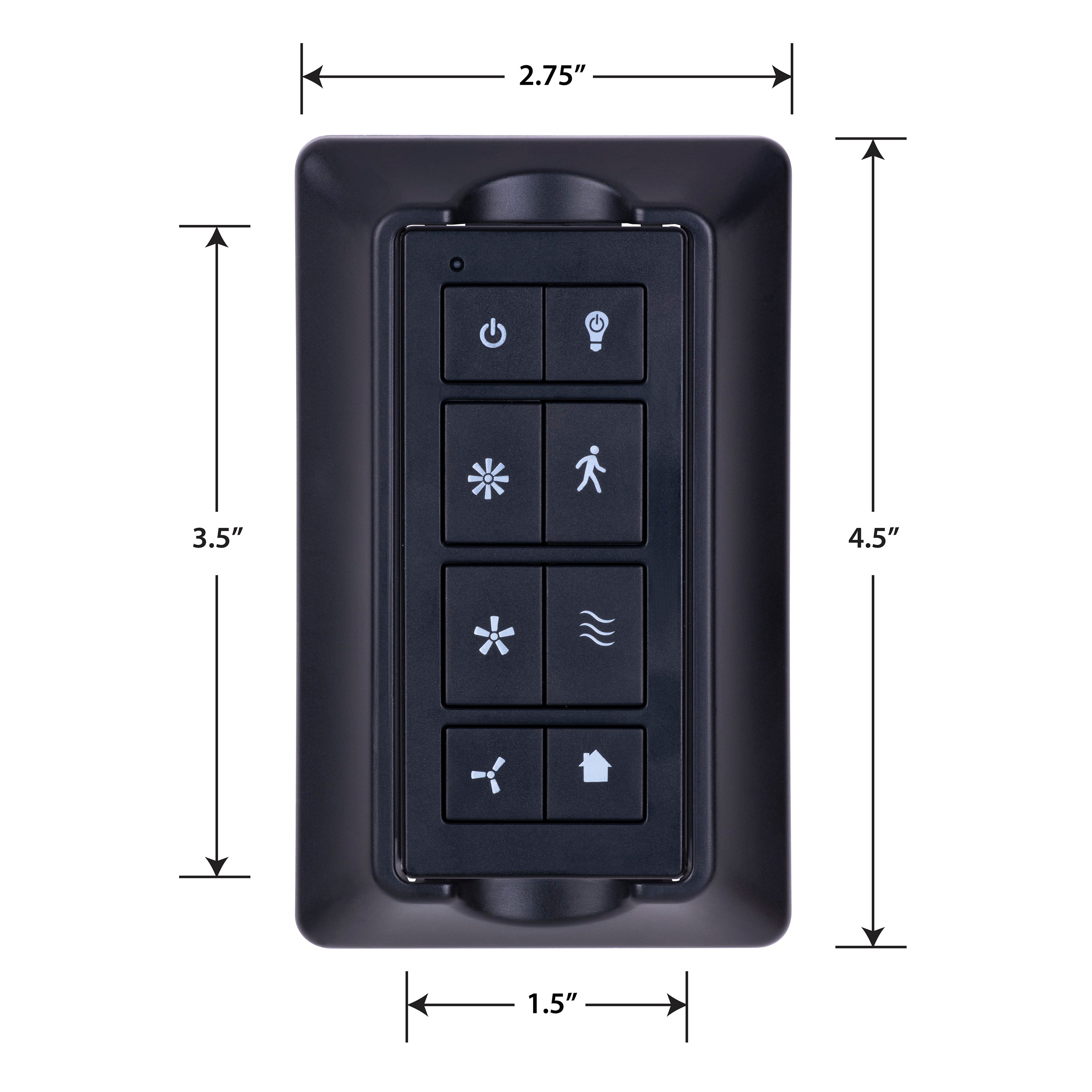 Universal Ceiling Fan Remote Control Kit with Wall Mount - Matte Black - Easy Installation for Living Room, Bedroom & Office