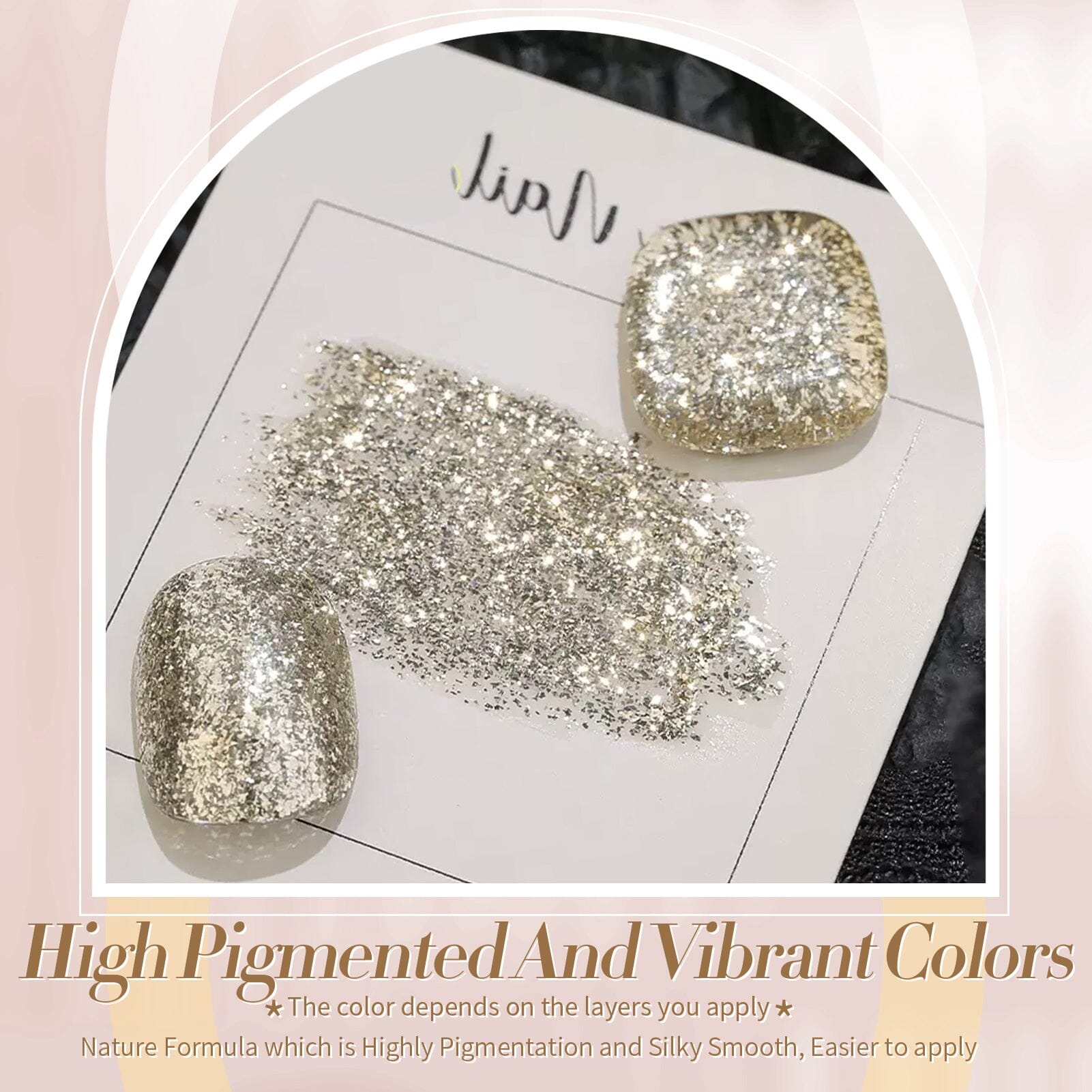 Premium Gold & Platinum Glitter Gel Nail Polish - 15ml Long Lasting UV LED Soak Off Polish for Salon & Home Manicure - Perfect for Parties, Weddings & Special Occasions