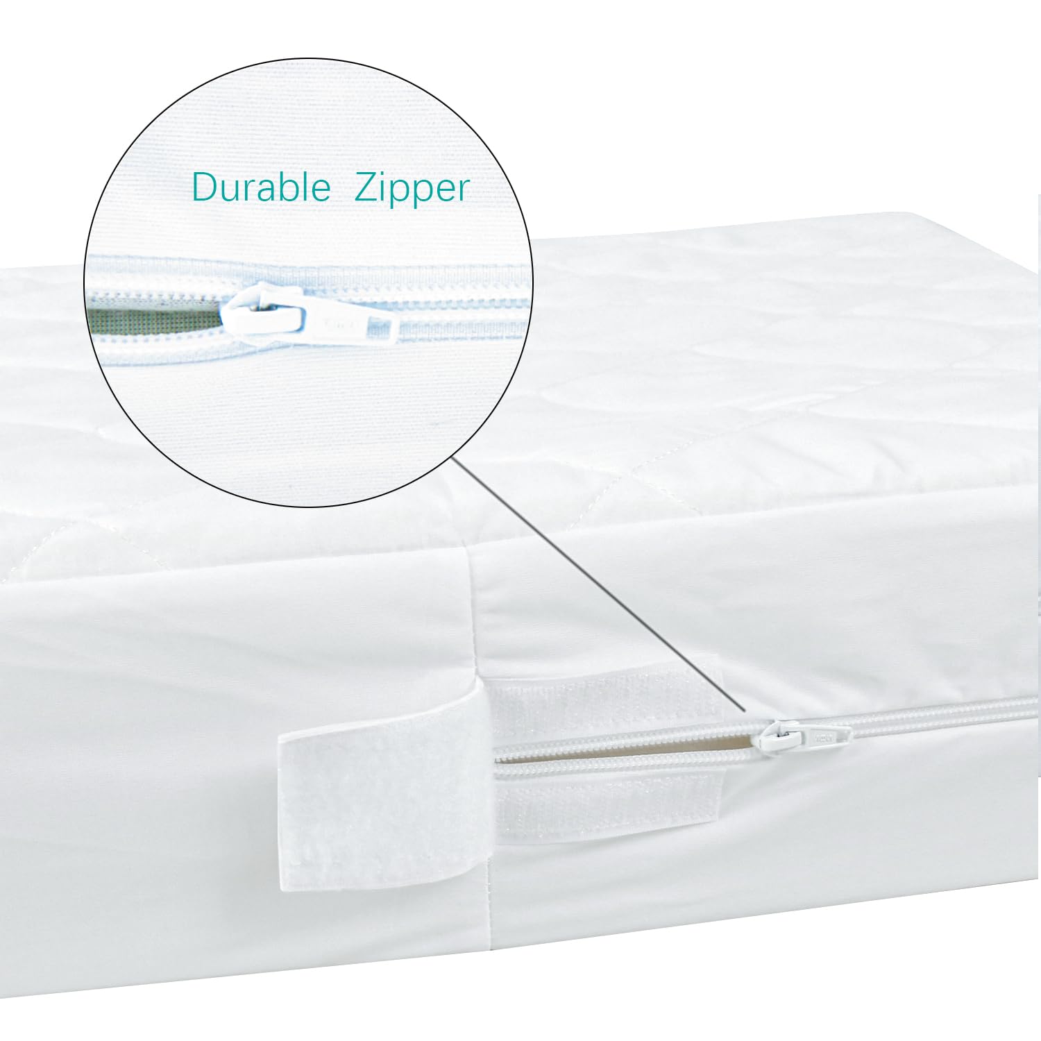 Waterproof Zippered Crib Mattress Protector - Breathable, Absorbent 6-Sided Encasement for Baby Crib (2 Pack) | Ideal for Nighttime Leaks, Spills & Allergies Protection