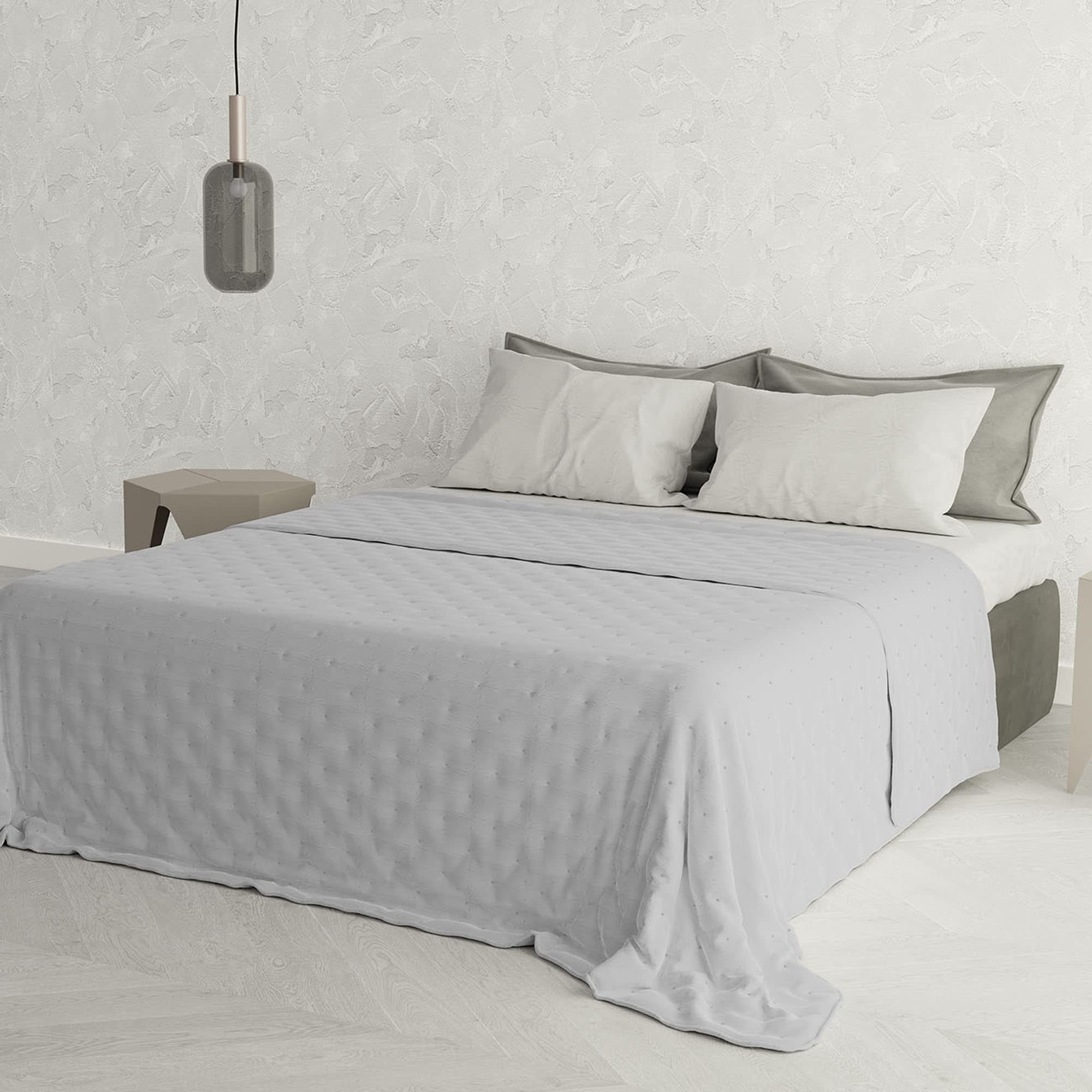 Light Grey Microfiber Double Summer Quilt 98x98 Inches - Soft & Breathable Bedding for Hot Weather, Perfect for Bedroom, Guest Room or Vacation Home