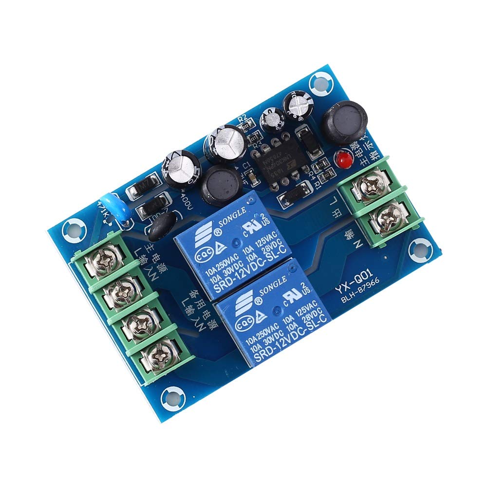 Dual AC Power Supply Automatic Switching Module with Power-Off Protection - UPS Emergency Cut-Off Battery PMS Control Board for Home/Office Electronics Backup Power System