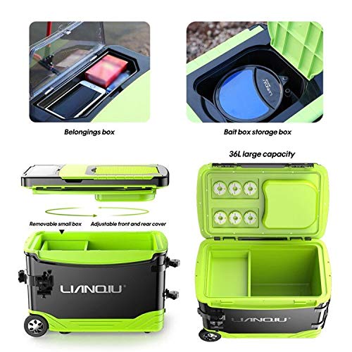 Premium Tackle Storage Box - 36L Multifunctional Portable Fishing Seat & Gear Organizer for Saltwater & Freshwater Fishing - Durable Plastic Case for Boat, Shore & Kayak Anglers
