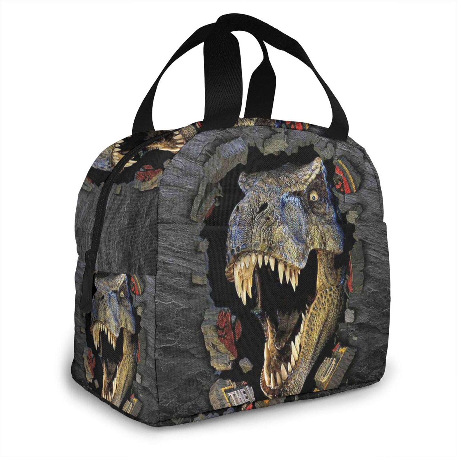 3D Dinosaur Insulated Lunch Box for Men & Women - Reusable Cooler Tote Bag with Front Pocket for Work, Office, School, Picnic, Hiking & Beach - Perfect for Meal Prep, Outdoor Activities & Daily Commute