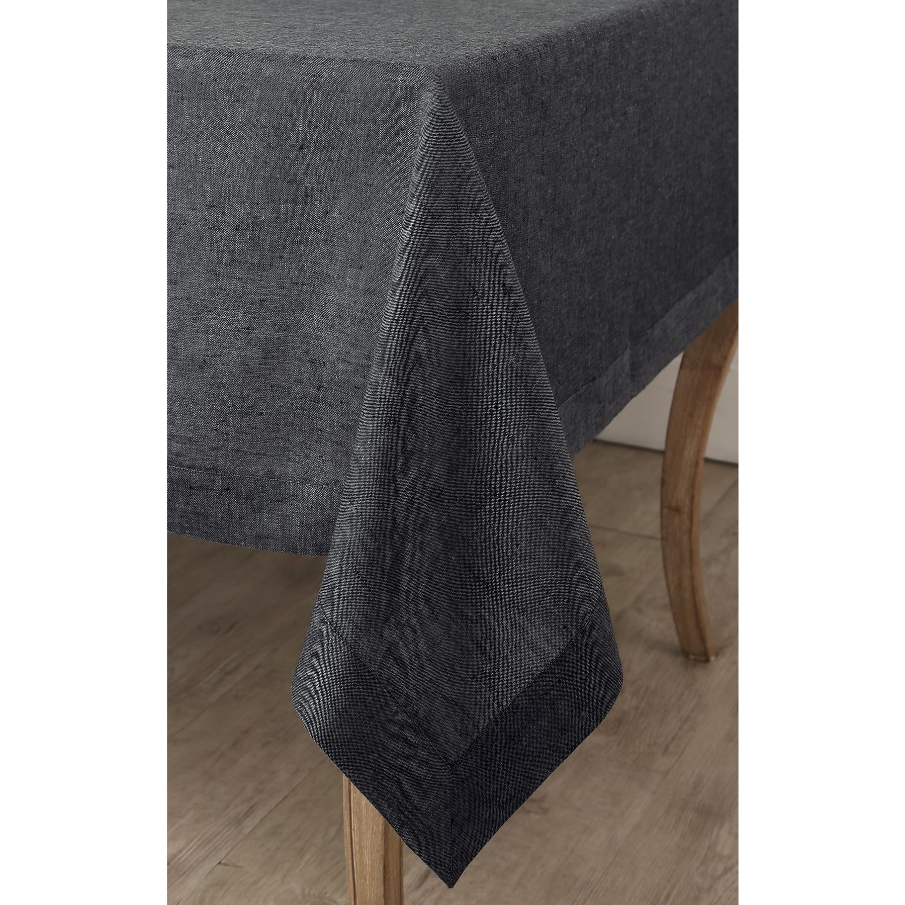 Solino Home 100% Pure Linen Tablecloth 54x72 Inches - Charcoal Grey Rectangle Table Cloth for Dining, Wedding & Parties - Machine Washable & Wrinkle Resistant - Perfect for Formal Dinners, Holiday Gatherings & Restaurant Decor