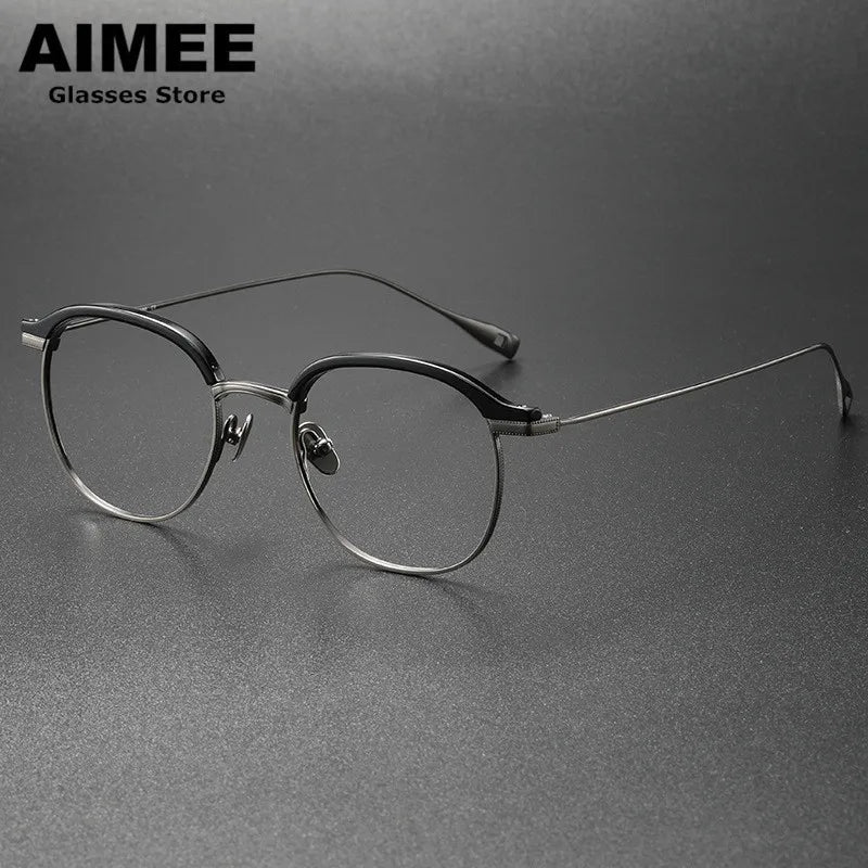 Aimee Unisex Full Rim Oval Titanium Acetate Eyeglasses 913221 - Lightweight & Durable Frame for Men & Women - Perfect for Reading, Working & Everyday Wear