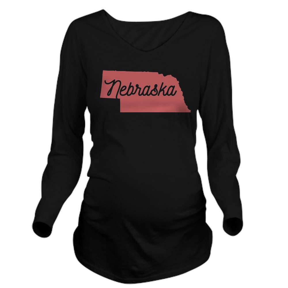 Nebraska Long Sleeve Maternity T-Shirt - Comfortable Cotton Pregnancy Tee for Expecting Moms - Perfect for Casual Wear, Baby Showers & Maternity Photos