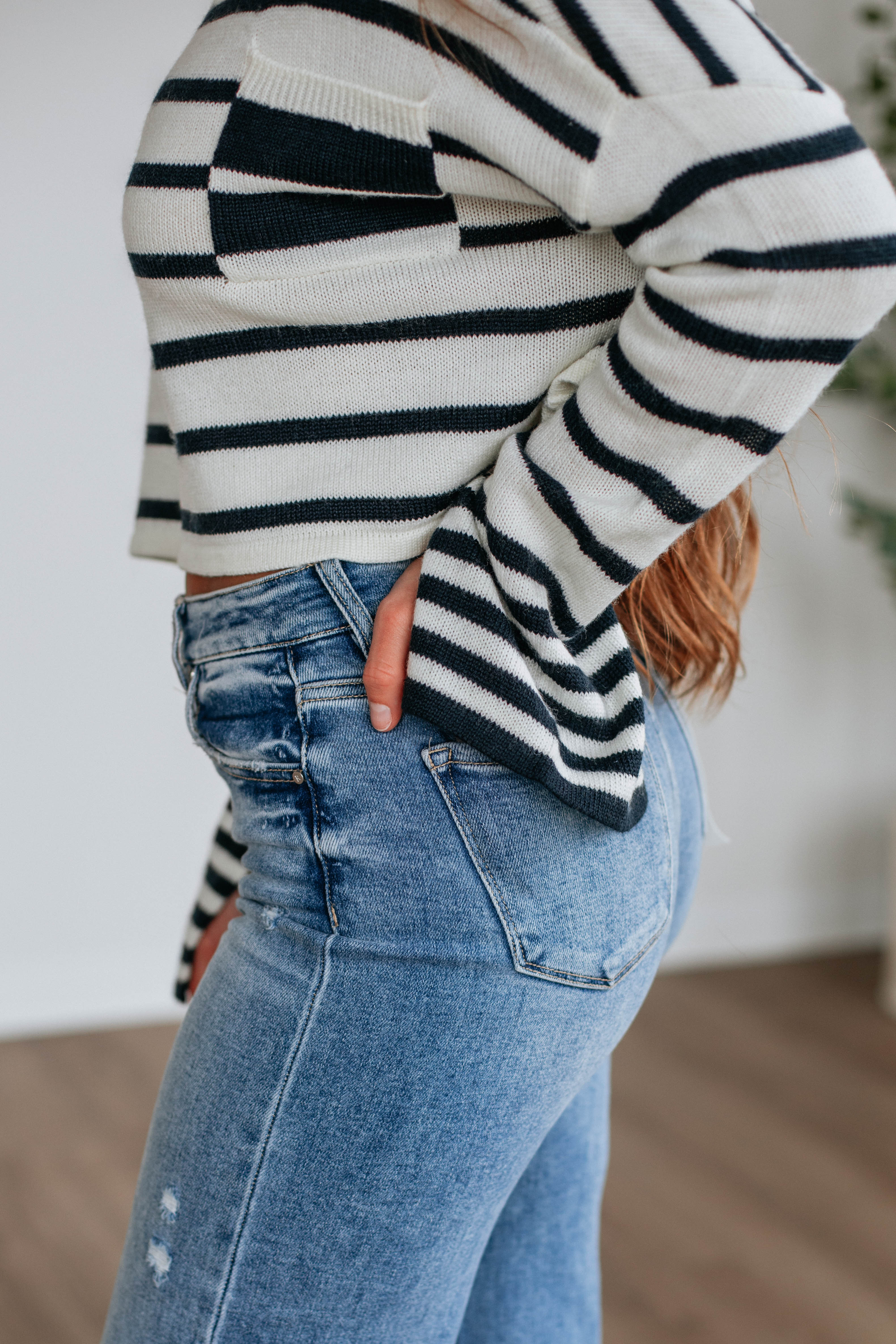 Bekah Striped Sweater Women's Casual Knit Pullover - Perfect for Fall Layering & Cozy Winter Outfits
