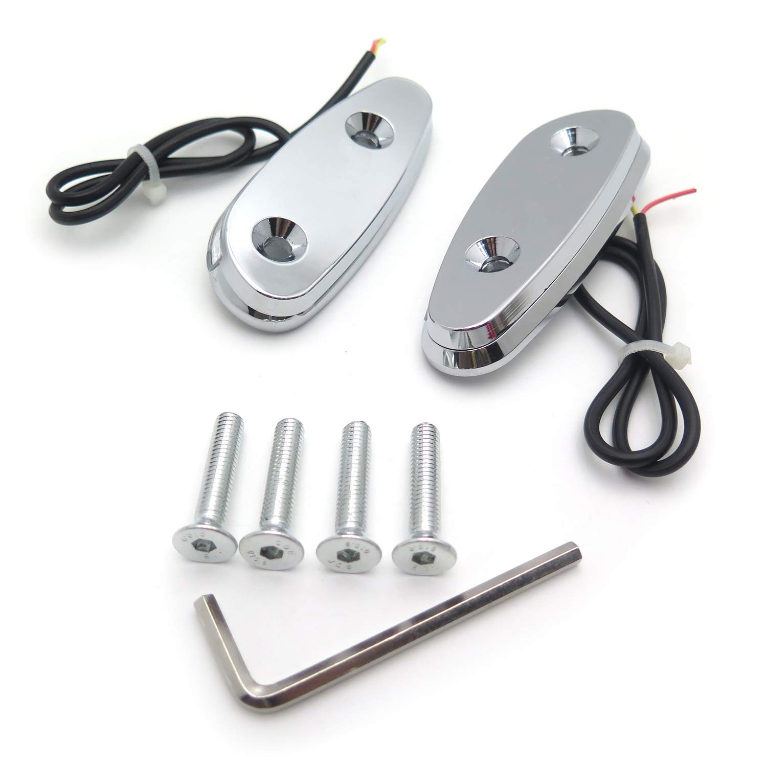 LED Signal Mirror Block Off Plate - Chrome for Suzuki GSXR 600 750 (2001-2005) | No Logo Design | P/N MT222-009A | Motorcycle Accessory for Street & Track Racing