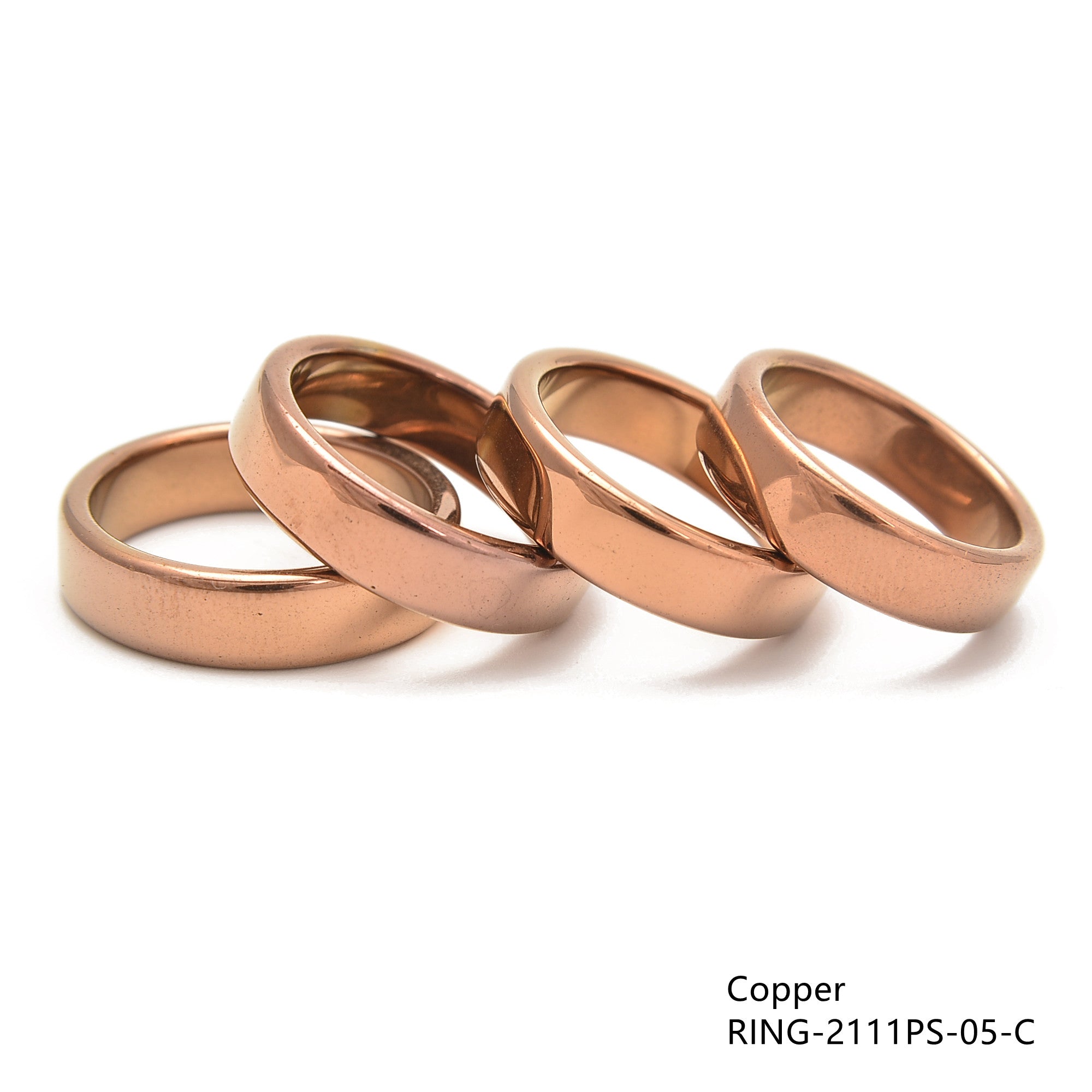 Hematite Band Ring Set - 4 Sizes Flat Minimalist Stackable Rings (4 Pcs/Bag) for Women's Jewelry, Gift & Everyday Wear
