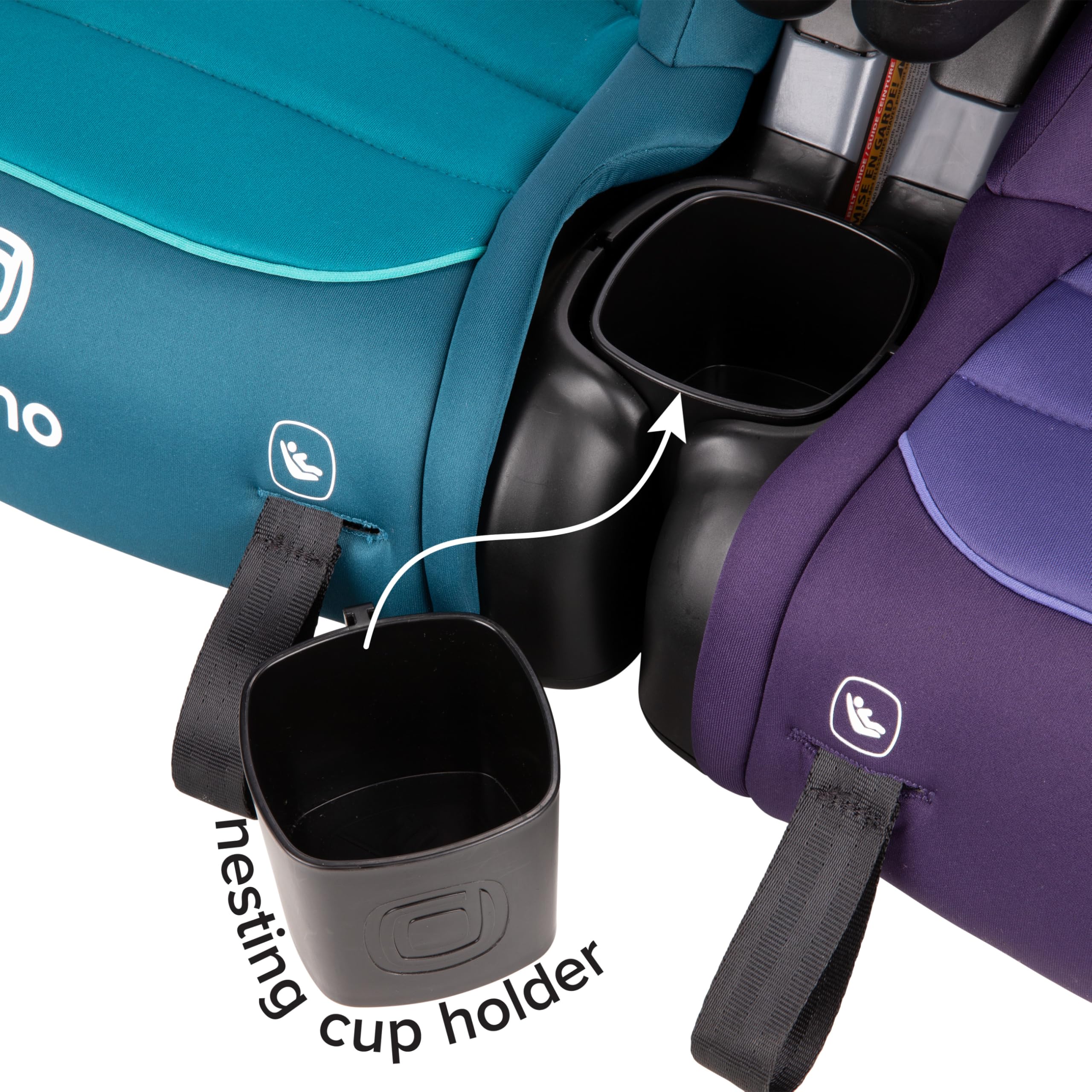 Diono Connect3 RXT Backless Booster Car Seat (2-Pack) - Slim Fit for 3-Across in Sedans & SUVs - 40-120 lbs - Lightweight with LATCH Connectors - Blue Razz Ice - Perfect for School Carpool & Family Road Trips