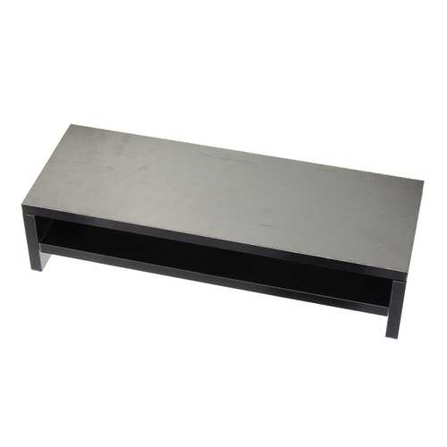 Black & White Wooden Monitor Stand Riser - Adjustable Desktop Shelf for Computer Monitors & Laptops - Perfect for Home Office & Workspace Organization