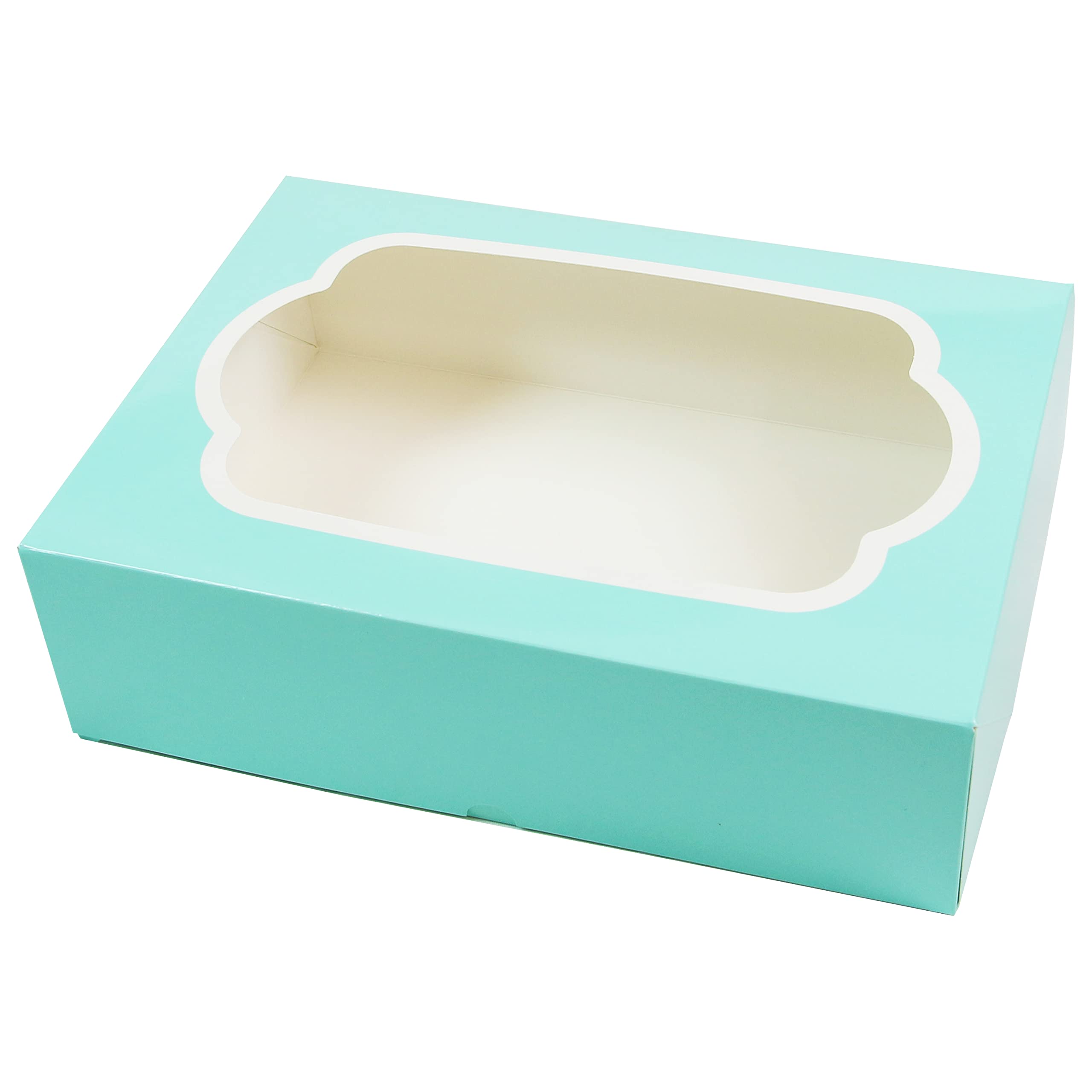 Premium Sturdy Cupcake Box with Insert - Holds 6 Cupcakes, Muffins, Cookies, Pastries, Brownies & Cinnamon Rolls | 10