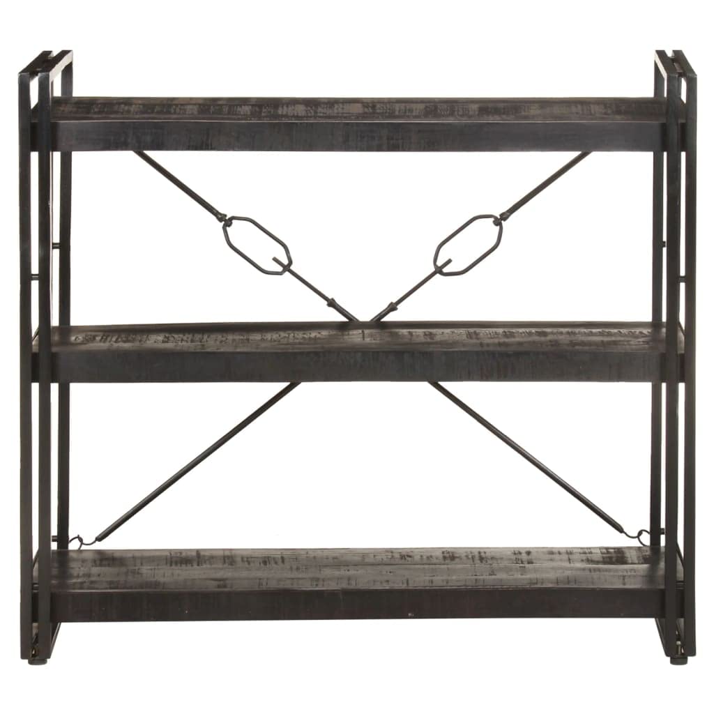 3-Tier Bookcase & Bookshelf - Solid Mango Wood Display Storage Shelf for Bedroom, Living Room & Office - 35.4