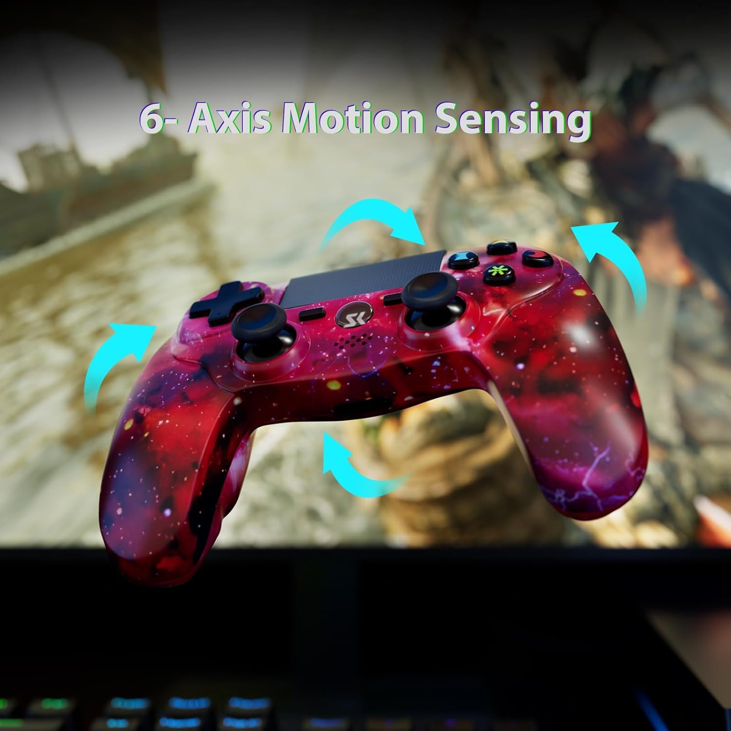 Wireless PS4 Controller 2 Pack - Compatible with Sony PlayStation 4, PS4 Slim & PS4 Pro - Dual Shock Gamepad with Vibration, Motion Sensor, Touch Pad, Built-in Speaker & 3.5mm Audio Jack - 800mAh Rechargeable Battery - Perfect for Gaming, Streaming & Multiplayer Sessions