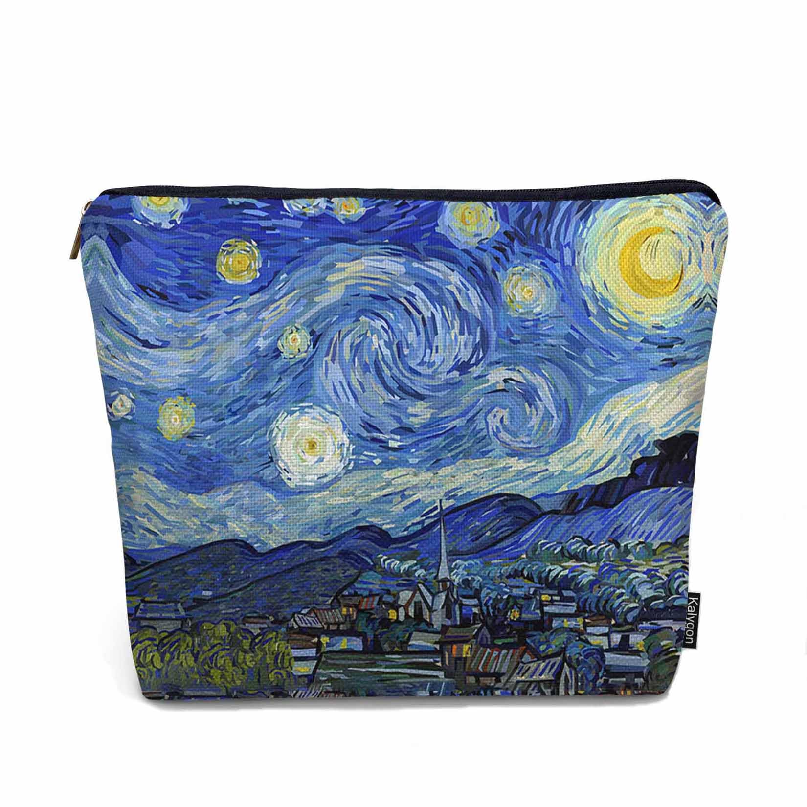 Starry Night Van Gogh Cosmetic Bag for Women - Large Galaxy Makeup Pouch, Waterproof Toiletry Organizer for Travel, Gym, Camping & Bathroom Storage | Perfect Gift for Artists & Makeup Lovers