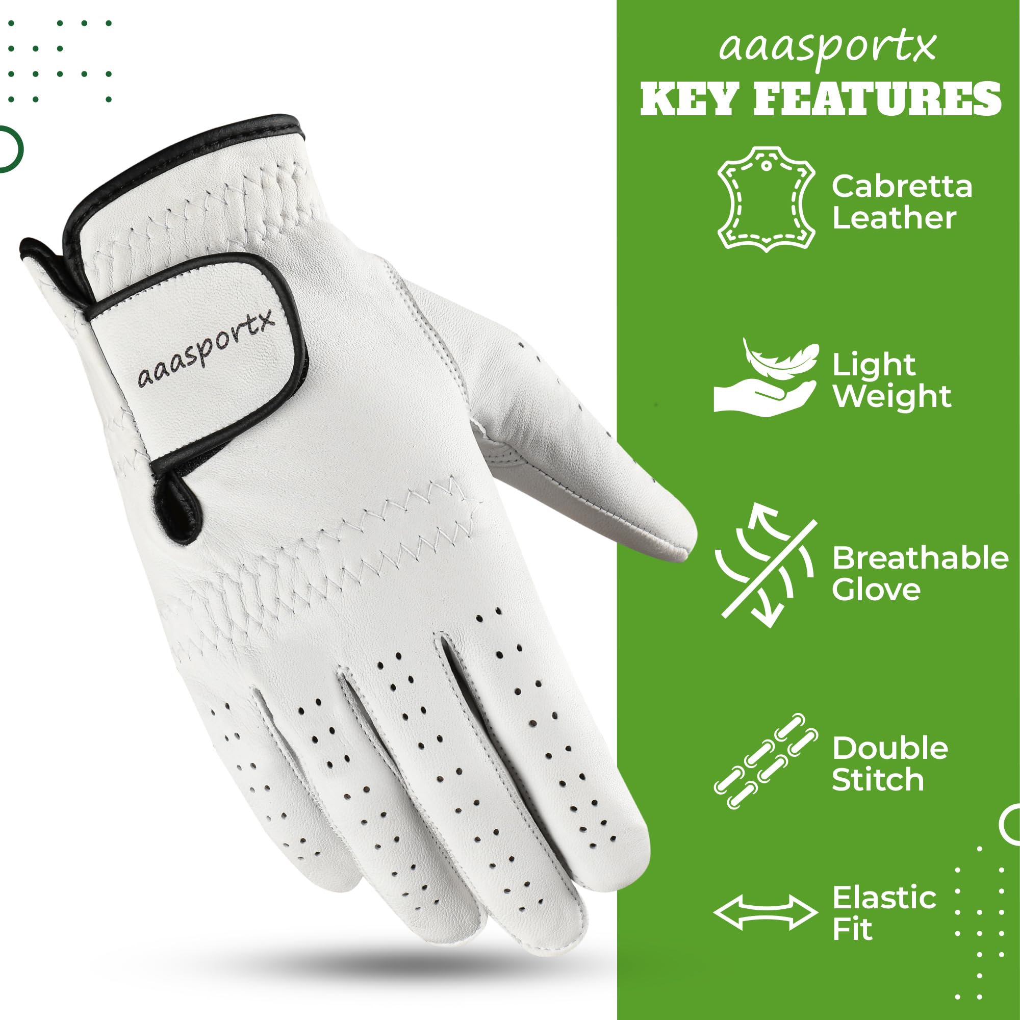 Premium Men's Golf Gloves - Left/Right Hand Breathable Comfort Fit - Ideal Golf Gifts for Players & Enthusiasts - Perfect for Driving Range, Course Play & Tournament Practice