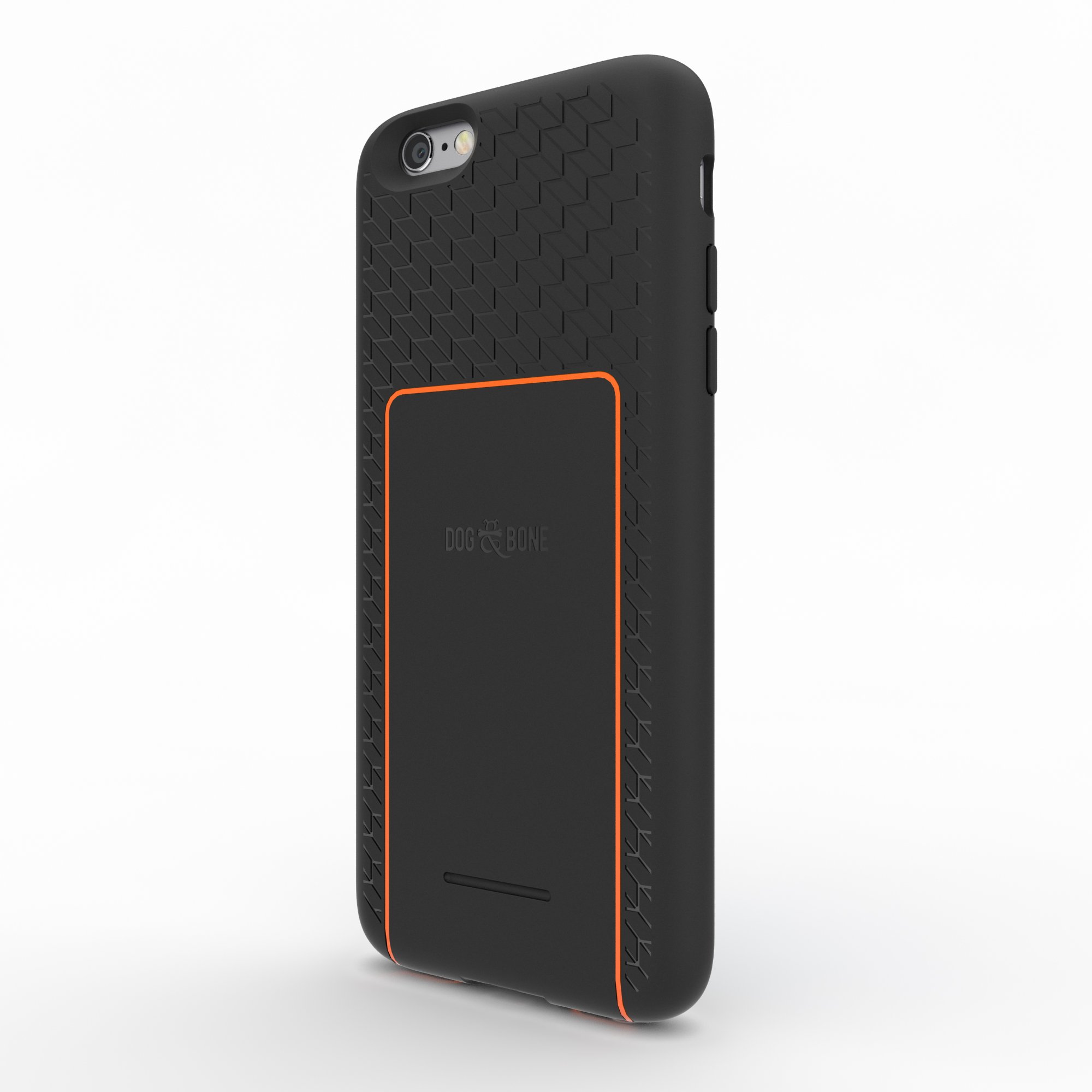 Dog & Bone Backbone Starter Pack - Wireless Charging Case for iPhone 6/6s with Qi-Certified Charge Pad (Black & Orange) - Perfect for Home, Office & Travel Charging