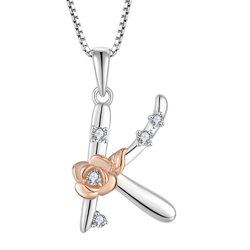 925 Sterling Silver Necklace for Women - Personalized Initial Pendant with Zircon - Elegant Collarbone Chain Jewelry Gift for Her - Perfect for Birthdays, Anniversaries and Special Occasions
