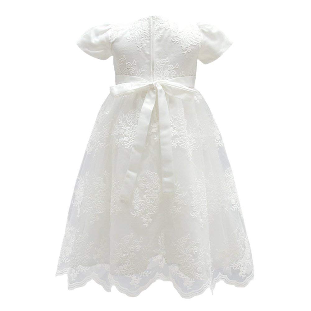 Glamulice Baby Girls Christening Baptism Dress - Newborn Floral Embroidered Lace Gown for Toddler | Perfect for Baptism, First Communion & Special Occasions