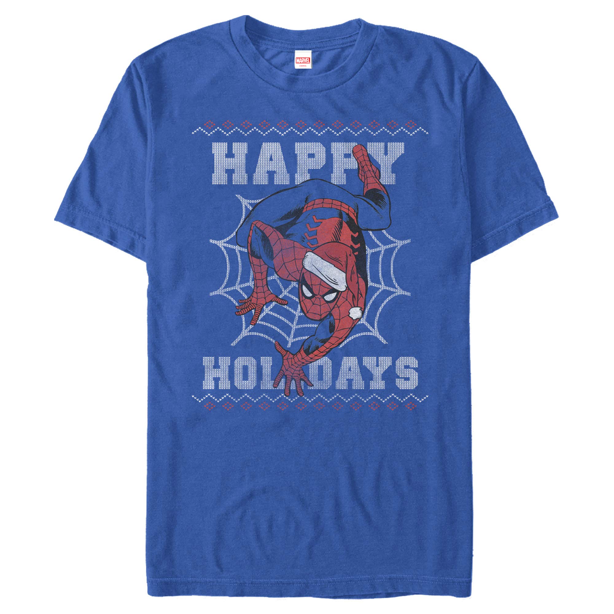 Spider-Man Web Design Marvel Christmas T-Shirt for Men - Superhero Graphic Tee for Holiday Gifts & Casual Wear