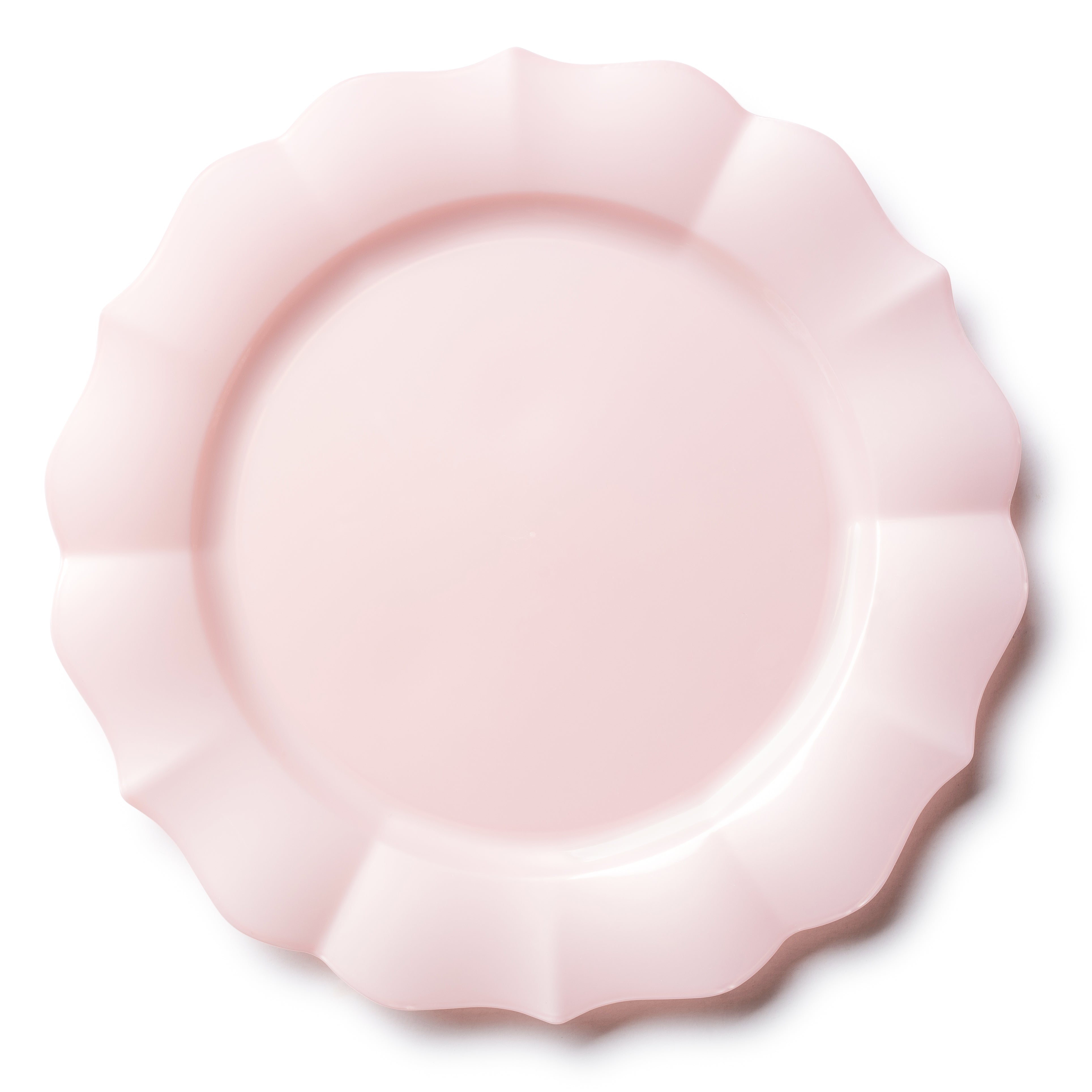 Elegant Pink Round Plastic Plates with Scalloped Edges - Perfect for Parties, Picnics & Home Decor | Durable & Stylish Disposable Tableware