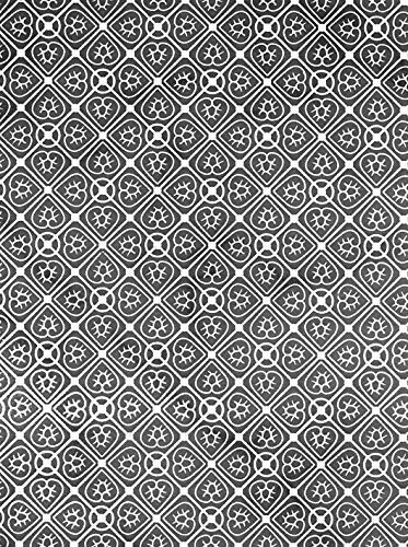Ceramic Decals - Heart Pattern (Black, 9 x 6.5 Inch) for DIY Pottery, Mugs & Home Decor - Perfect for Custom Gifts & Craft Projects