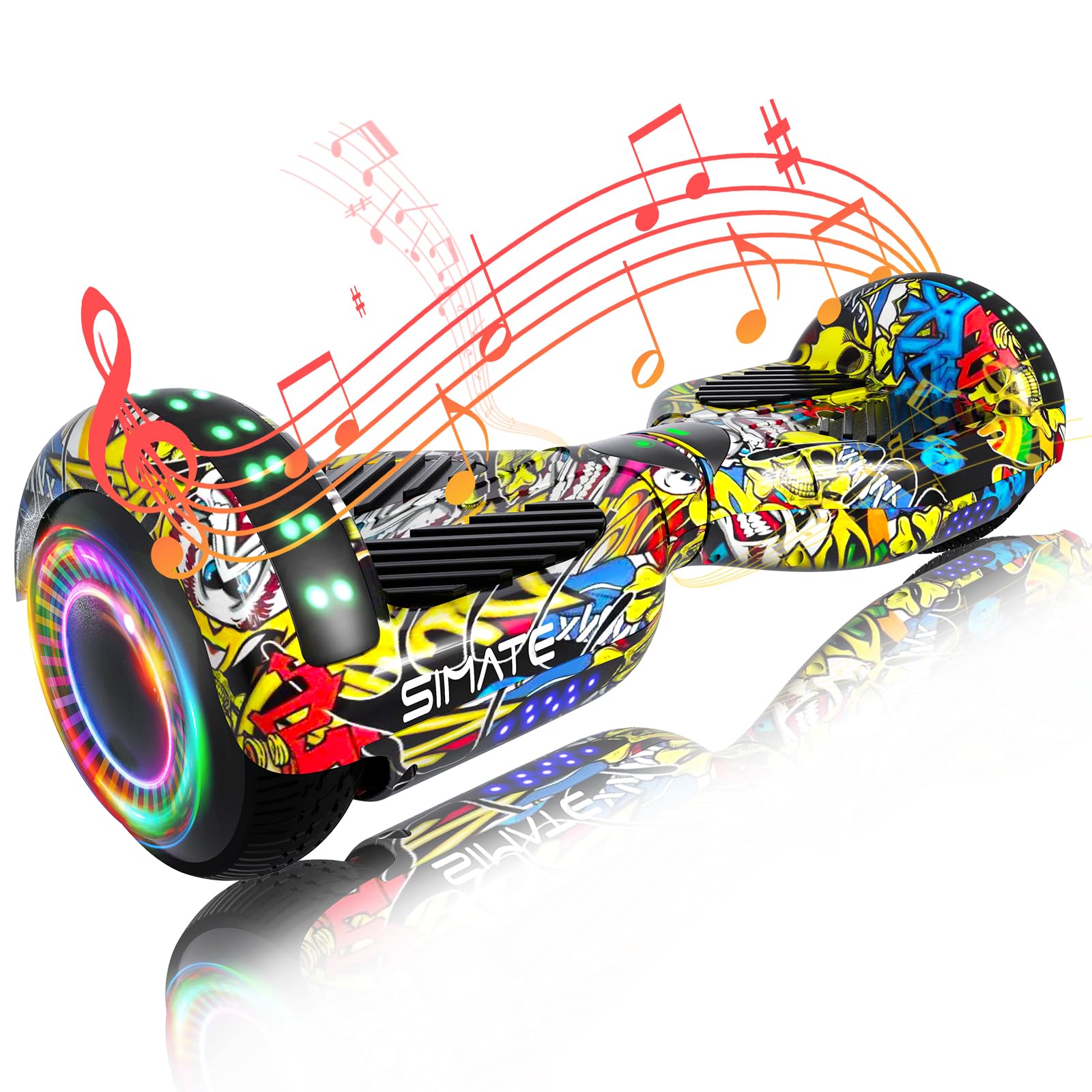 Electric Scooter with Bluetooth Speaker & Colorful LED Lights - Perfect Gift for Kids, Adults, Boys & Girls - Fun Commuting & Outdoor Activities