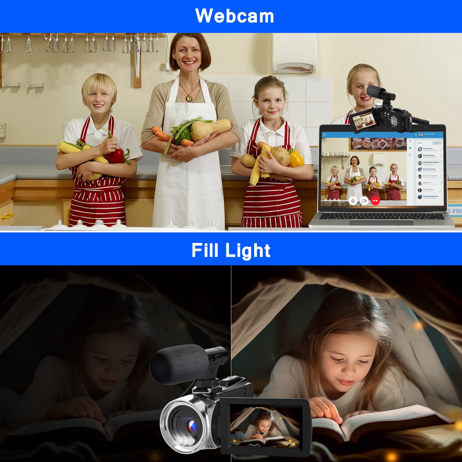 ISHARE 4K 48MP Digital Video Camera with 270° Flip Screen - Vlogging Camcorder for YouTube, Travel & Family Recording - Includes 2 Batteries & 32GB SD Card - Perfect for Beginners, Content Creators & Home Movies