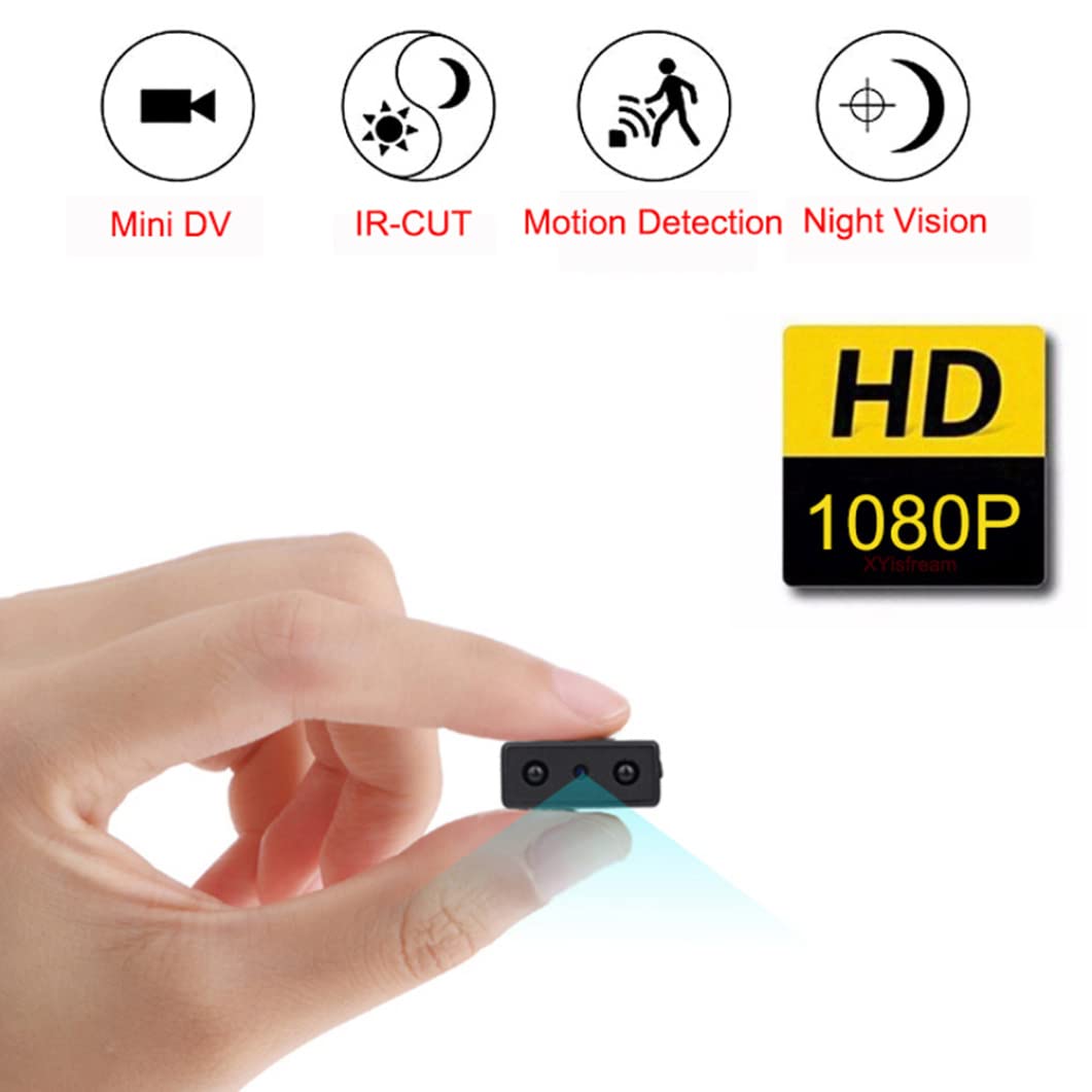 Mini Night Vision Security Camera 1080P HD - Home Surveillance with Motion Detection & Micro Video Recording - Ideal for Indoor/Outdoor Monitoring, Baby/Pet Watching, and Nighttime Security (Black)