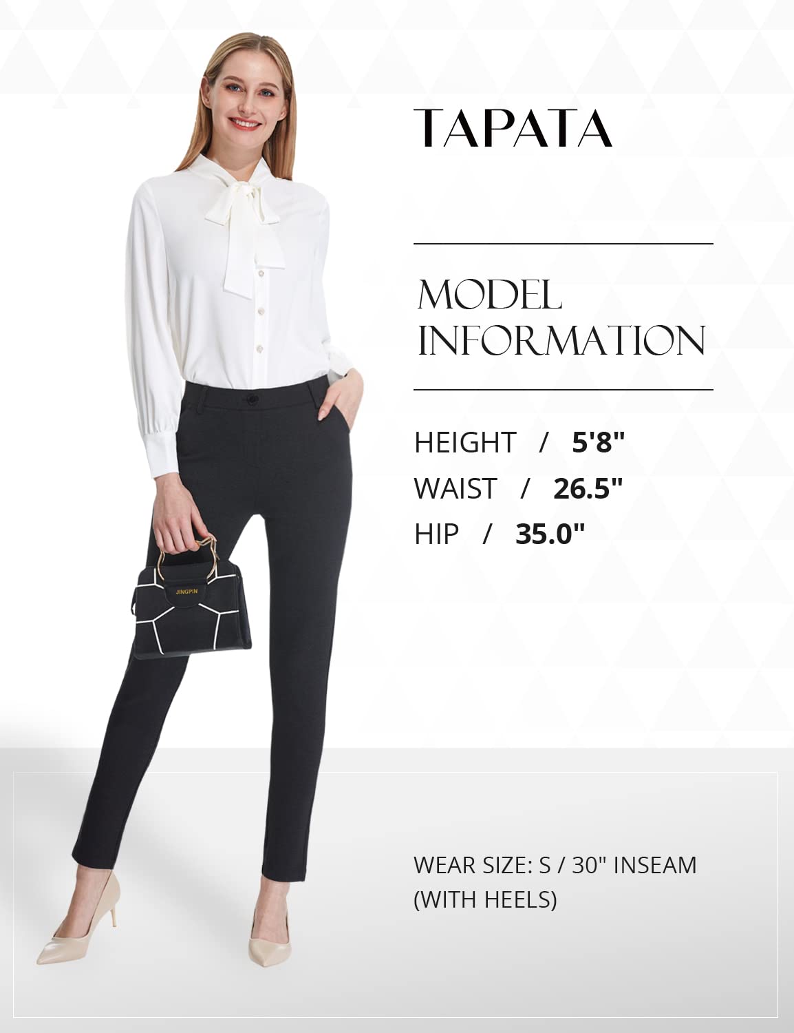 Tapata Women's Skinny Dress Pants 26