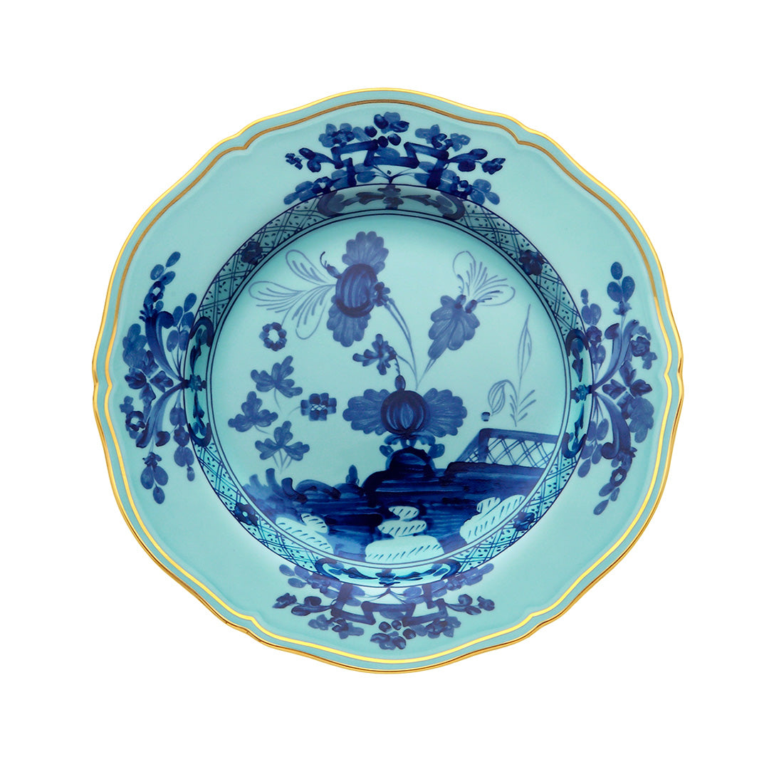 Oriente Italiano Hand-Painted Ceramic Dessert Plate - Iris Floral Design - Elegant Italian Tableware for Afternoon Tea, Dessert Parties & Home Decor