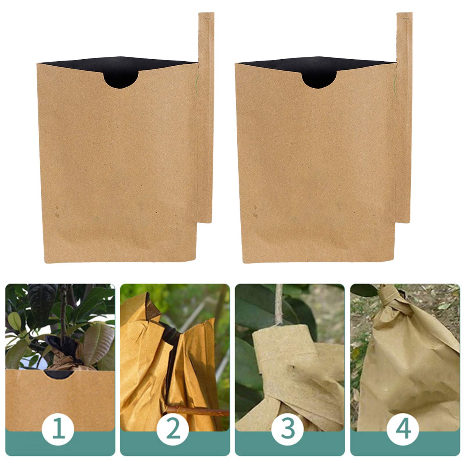 100Pcs Fruit Protection Bags - Pulp Paper Garden Plant Covers for Trees, Flowers & Vegetables with Wire | Eco-Friendly, Breathable & Durable | Perfect for Apple, Pear, Peach & Berry Protection