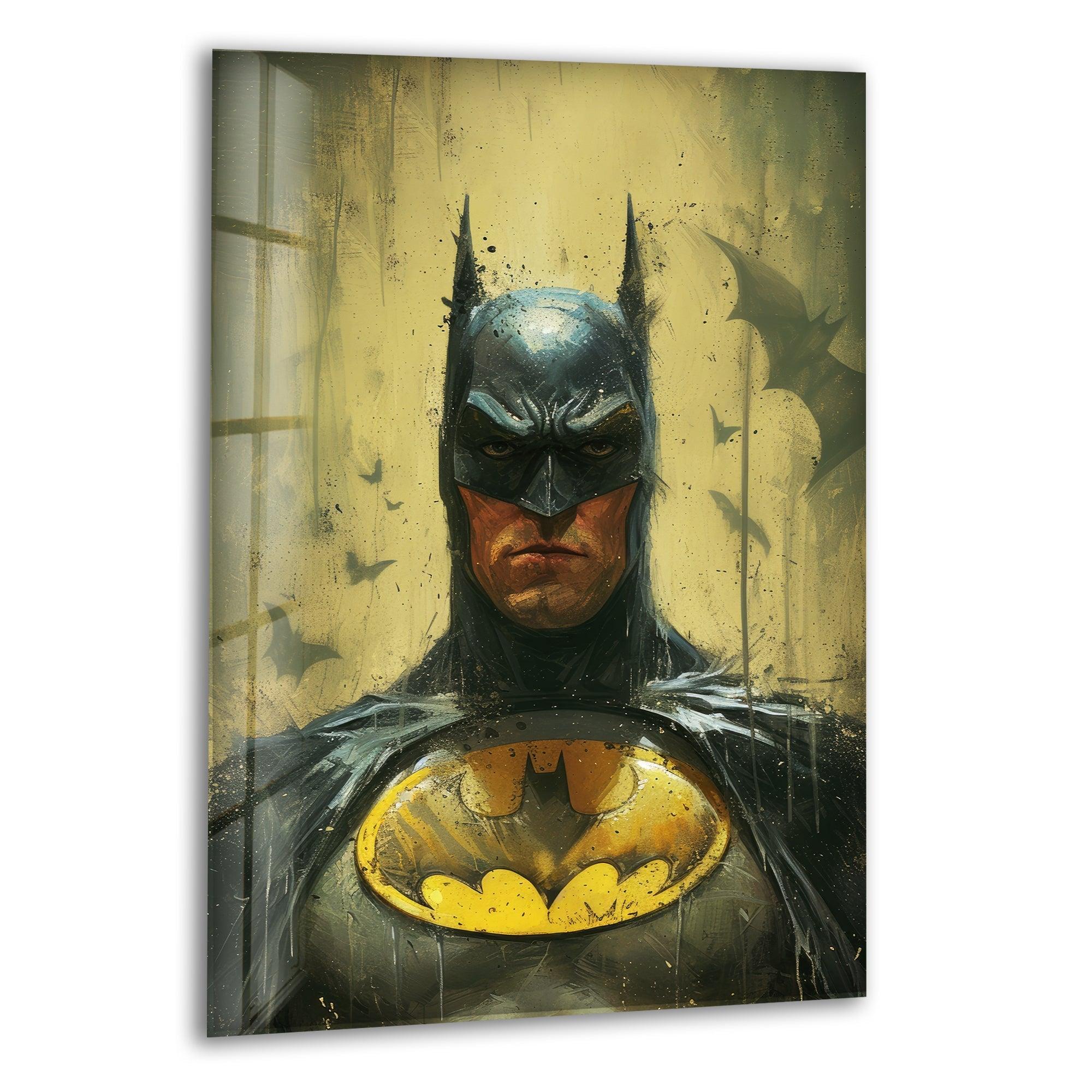 Batman Glass Wall Art - Stunning Superhero Decor for Home & Office - Perfect for Living Room, Bedroom, or Man Cave
