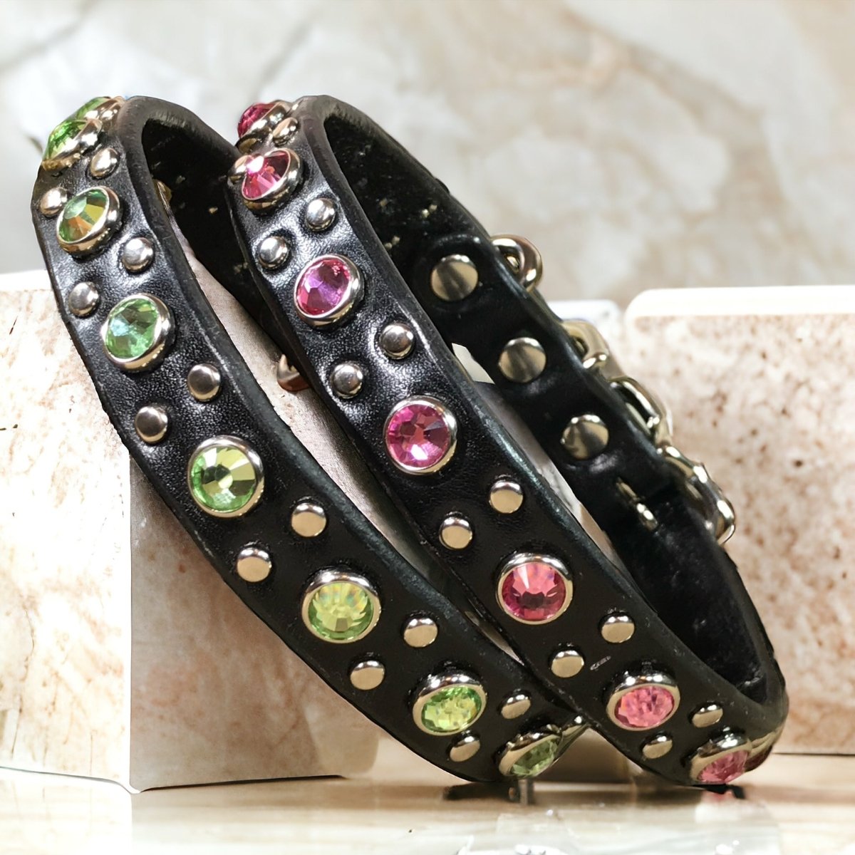 Stylish Designer Leather Dog Collar for Small & Medium Breeds - Gypsy Collection | Perfect for Daily Walks, Training & Fashionable Pet Accessories