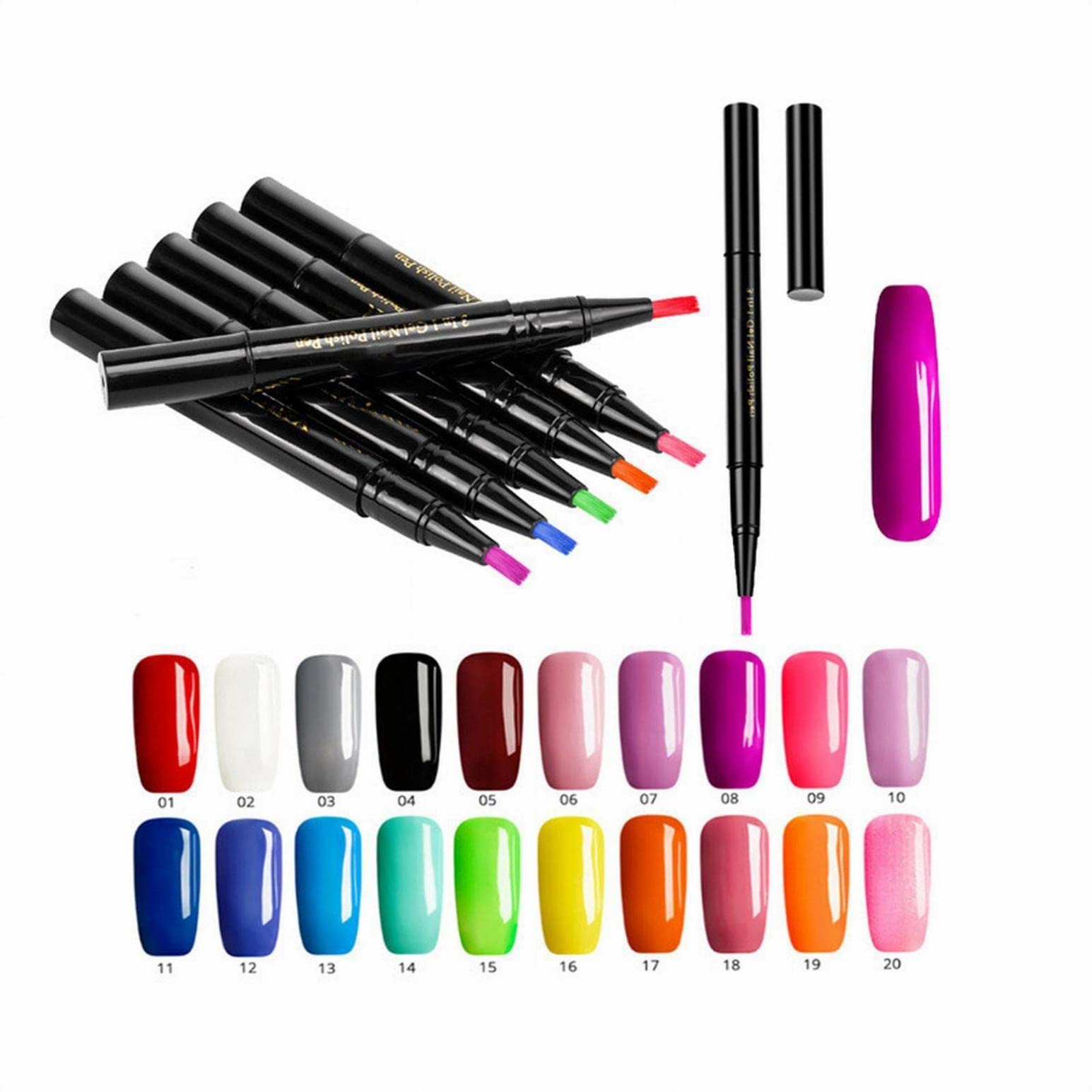 1PC Nail Polish Pen - One Step Gel Nail Polish Pen with 3 in 1 Design for DIY Nail Art, At-Home Manicure & Beauty Gifts | Perfect for Salon, Home Use & Travel Nail Care