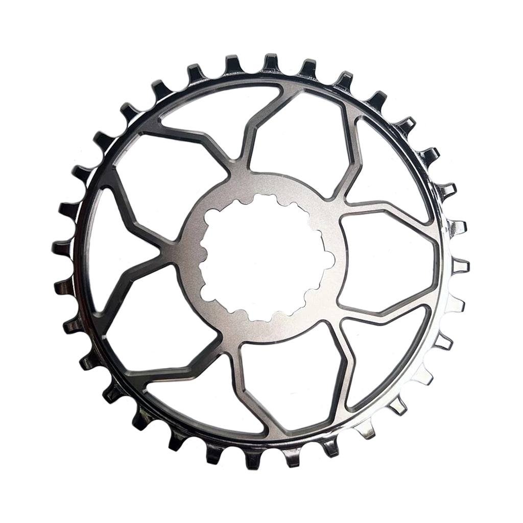 5Dev Titanium 3 Bolt Chainring - 3mm Offset, 30T, Raw/Silver Finish - Lightweight & Durable MTB/BMX Chainring for Mountain Biking & Extreme Cycling