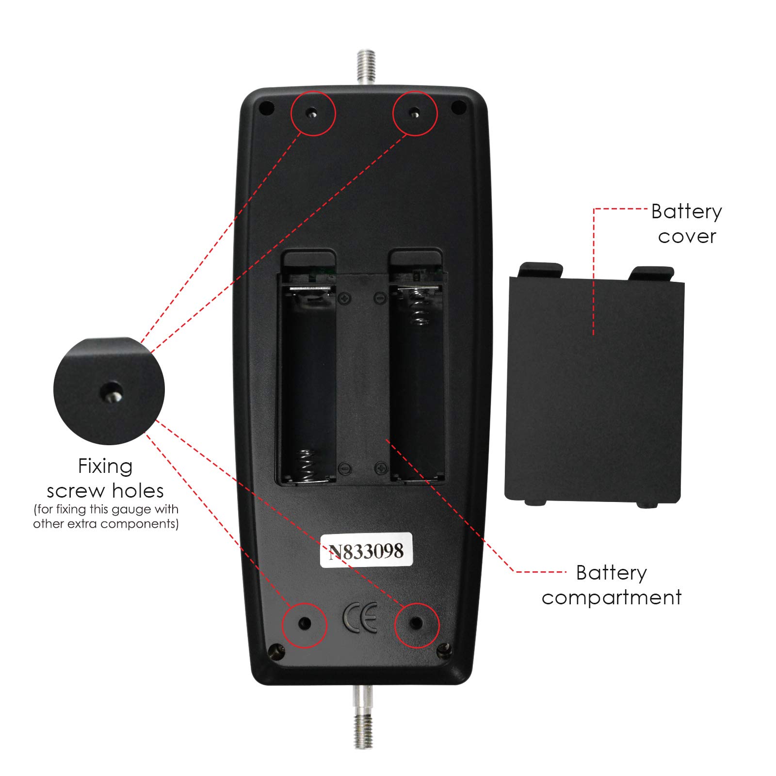 Digital Force Gauge 20K Newton Meter - High Precision Push/Pull Tester for Manufacturing, Electronics, Auto Parts (N/kg/lb/g Measurement) - Ideal for Quality Control, Material Testing & Industrial Applications