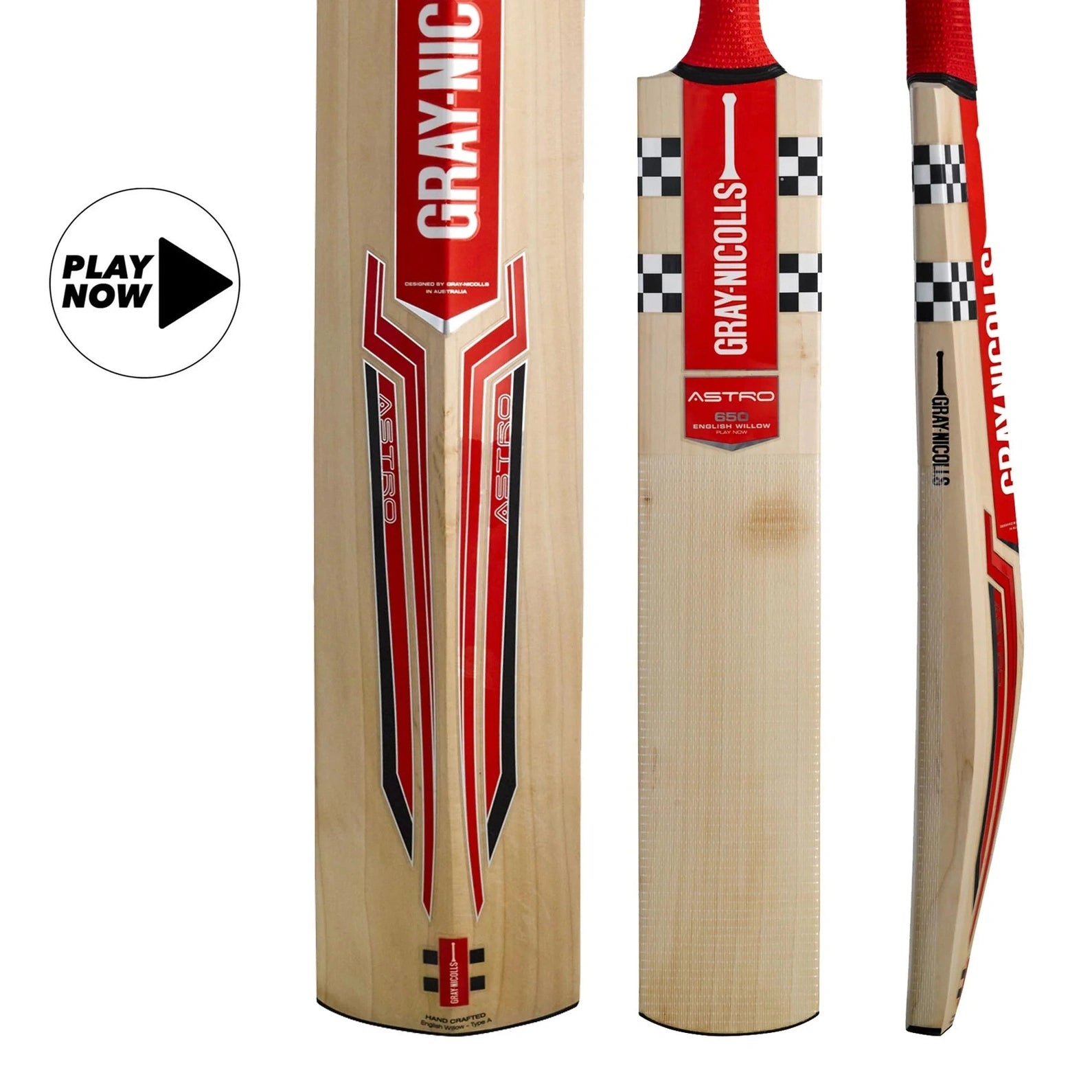 GN Astro 650 Play Now Adult Cricket Bat - Premium English Willow Cricket Bat for Men & Women - Perfect for Professional Matches, Backyard Practice & Cricket Training Sessions
