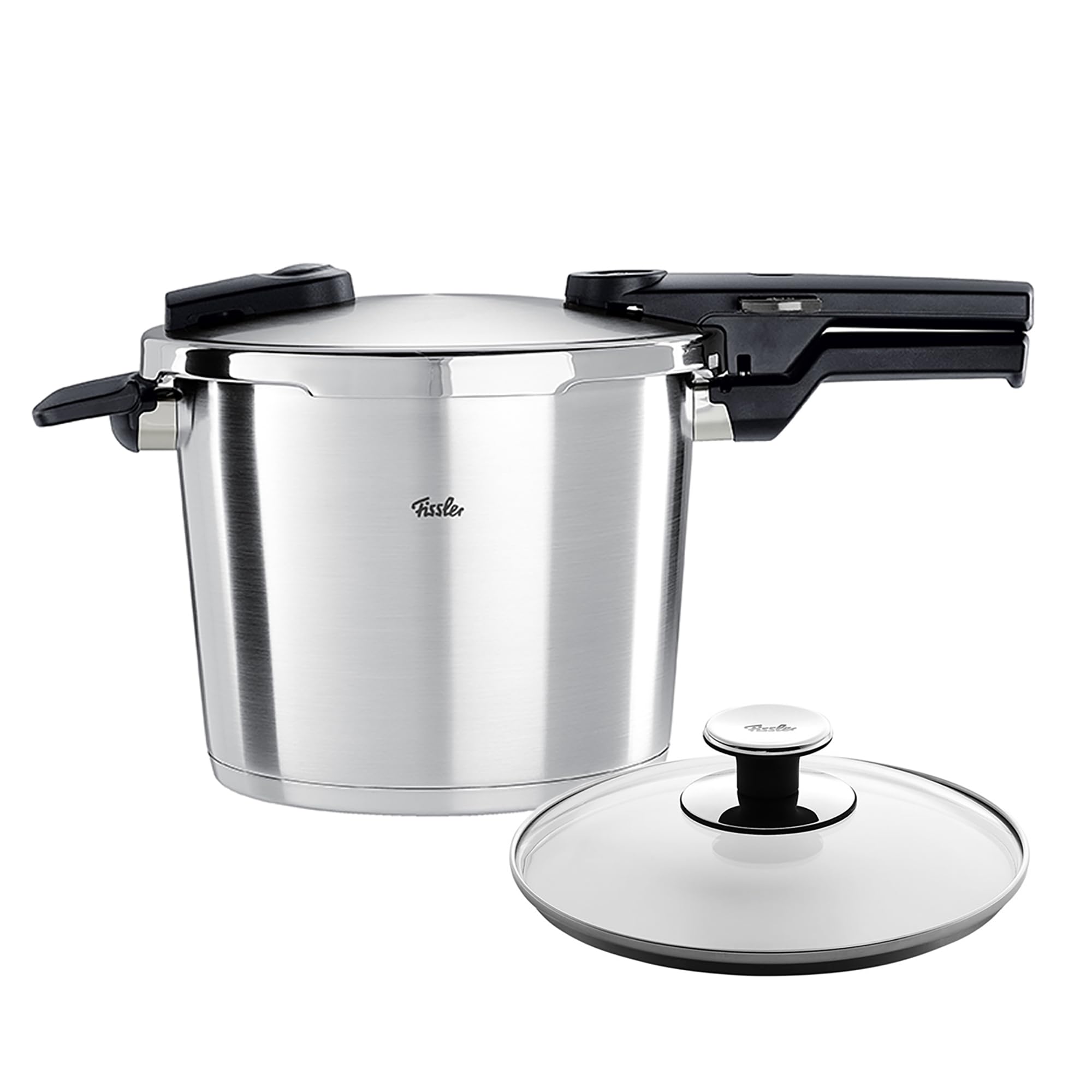 Fissler Vitaquick Premium 6.3 Quart Pressure Cooker Set with Glass Lid | Fast & Safe Cooking for Soups, Stews, and Family Meals | German Engineered Quality
