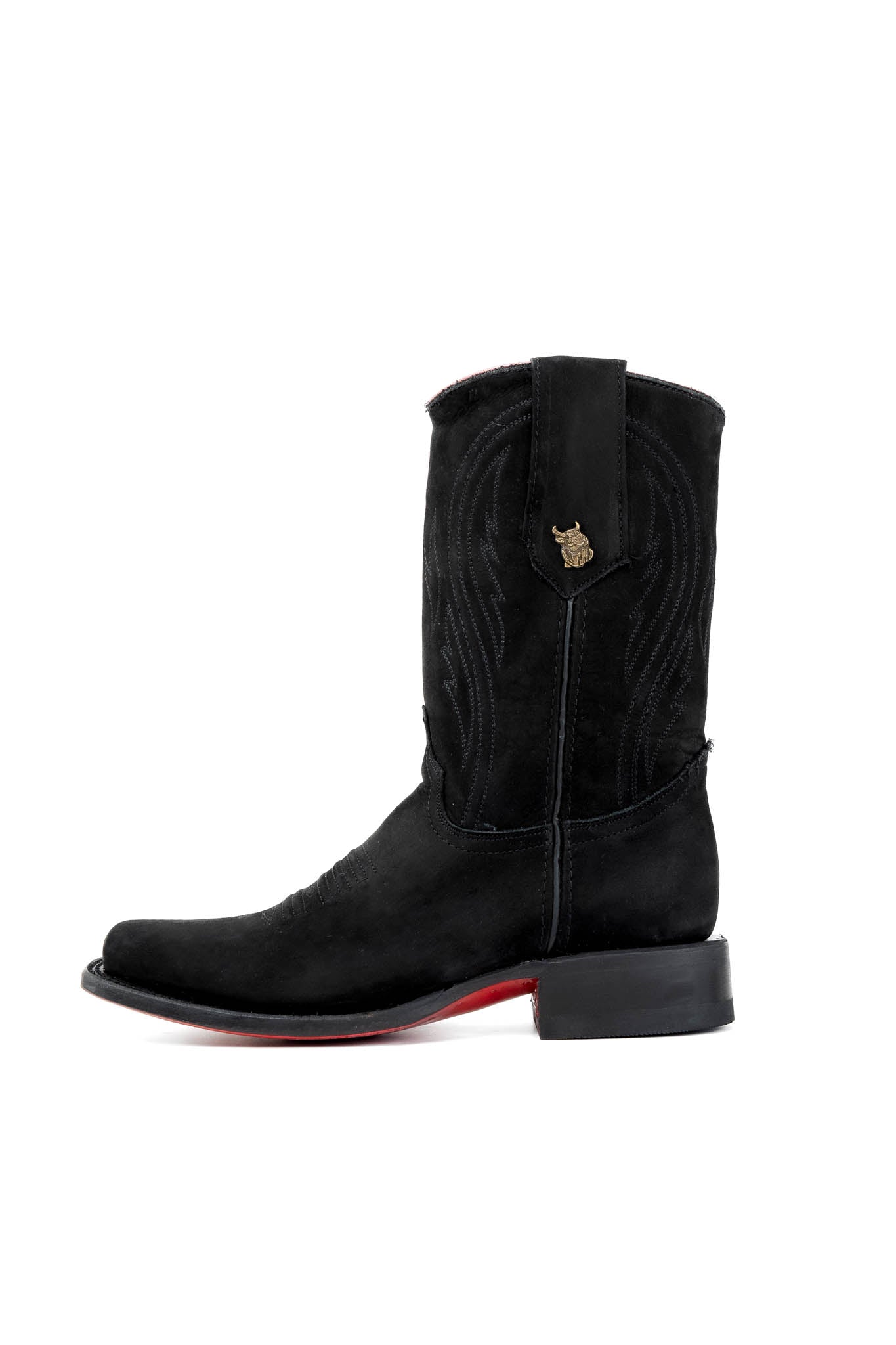 Rock'em Suede Red Bottom Zipper Rodeo Cowboy Boots for Women - Western Fashion Ankle Booties with Side Zipper for Country Dance, Rodeo & Night Out